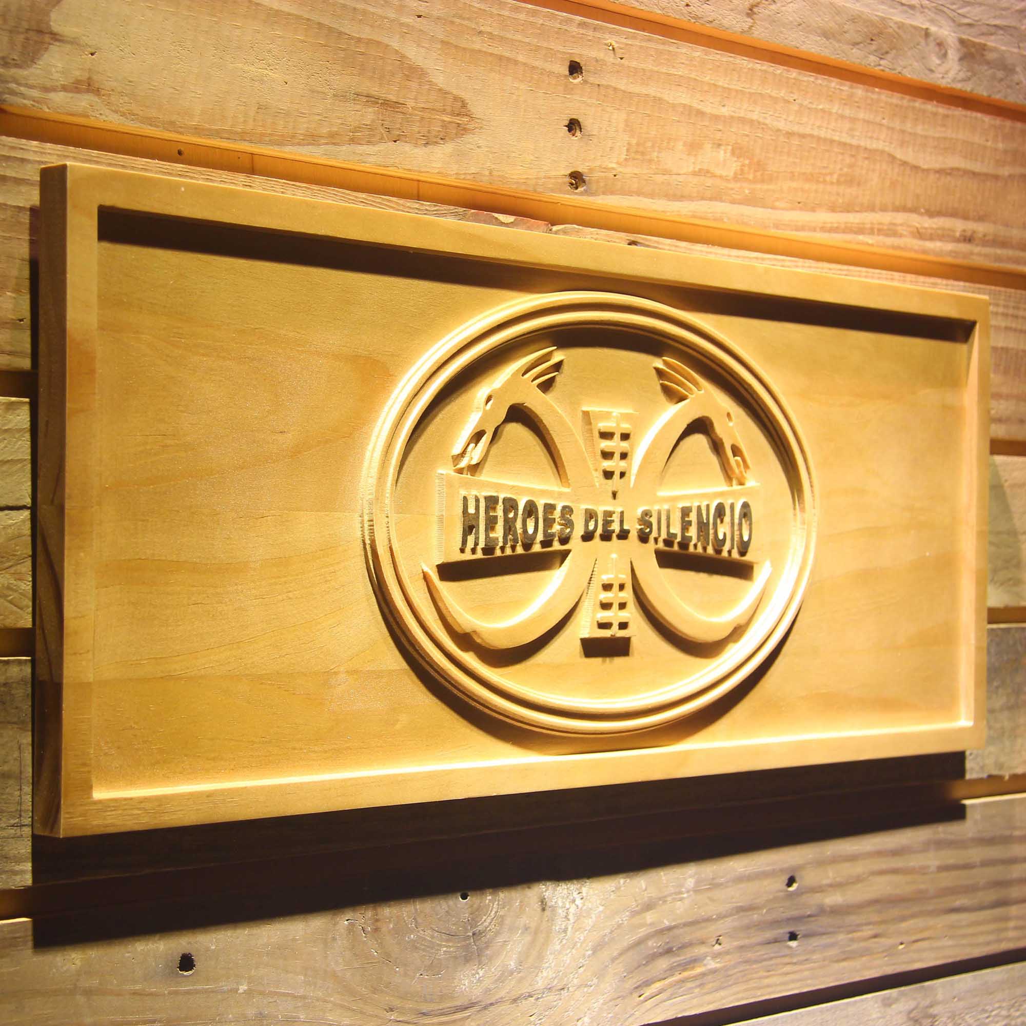 Heroes Del Silencio Rock Band 3D Wooden Engrave Sign