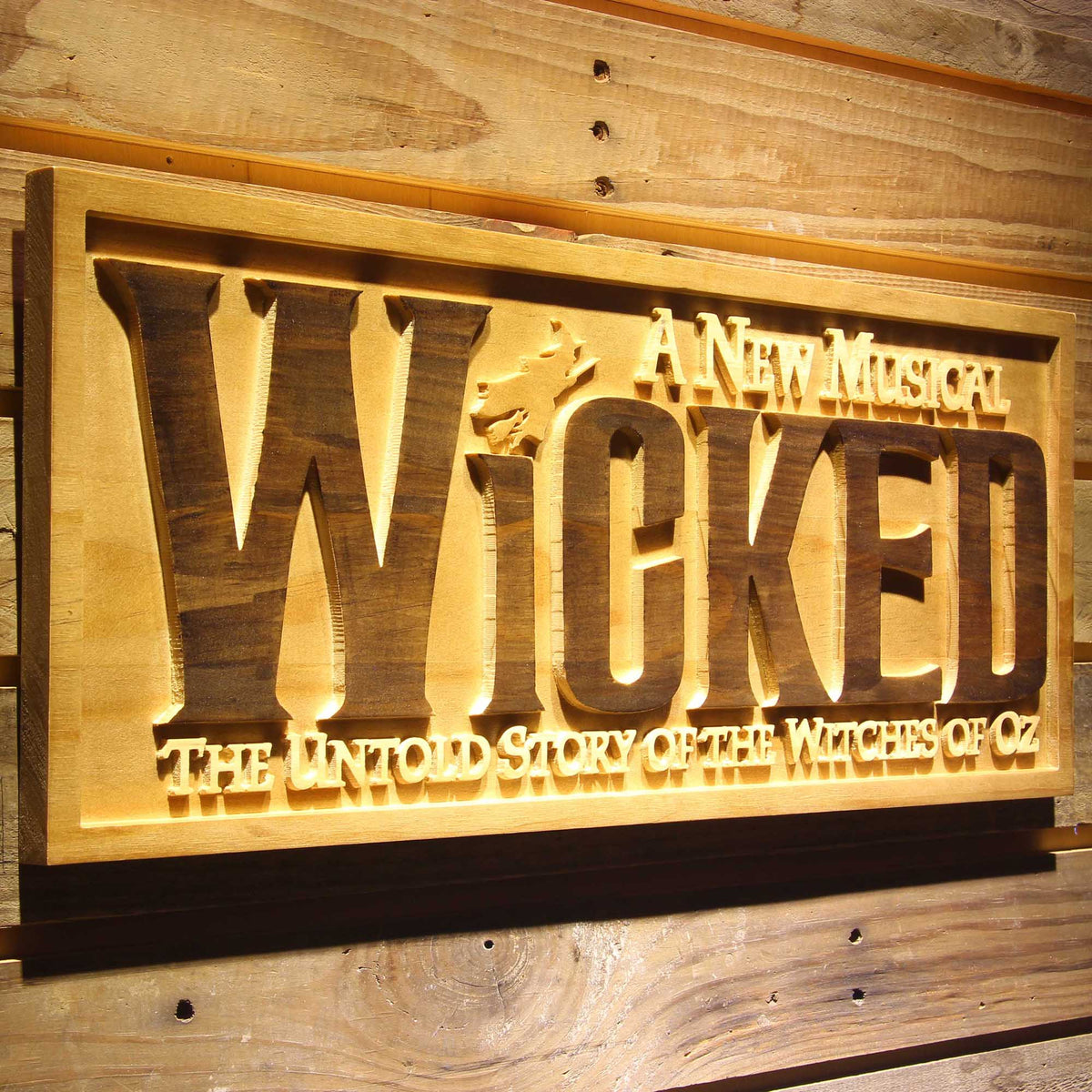 Wicked The Musical Wooden Sign | PROLEDSIGN – joyatwall