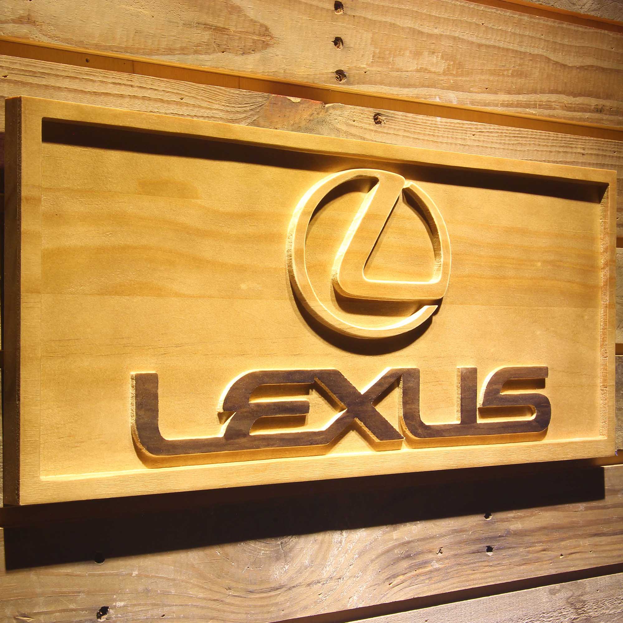 Lexus 3D Wooden Engrave Sign