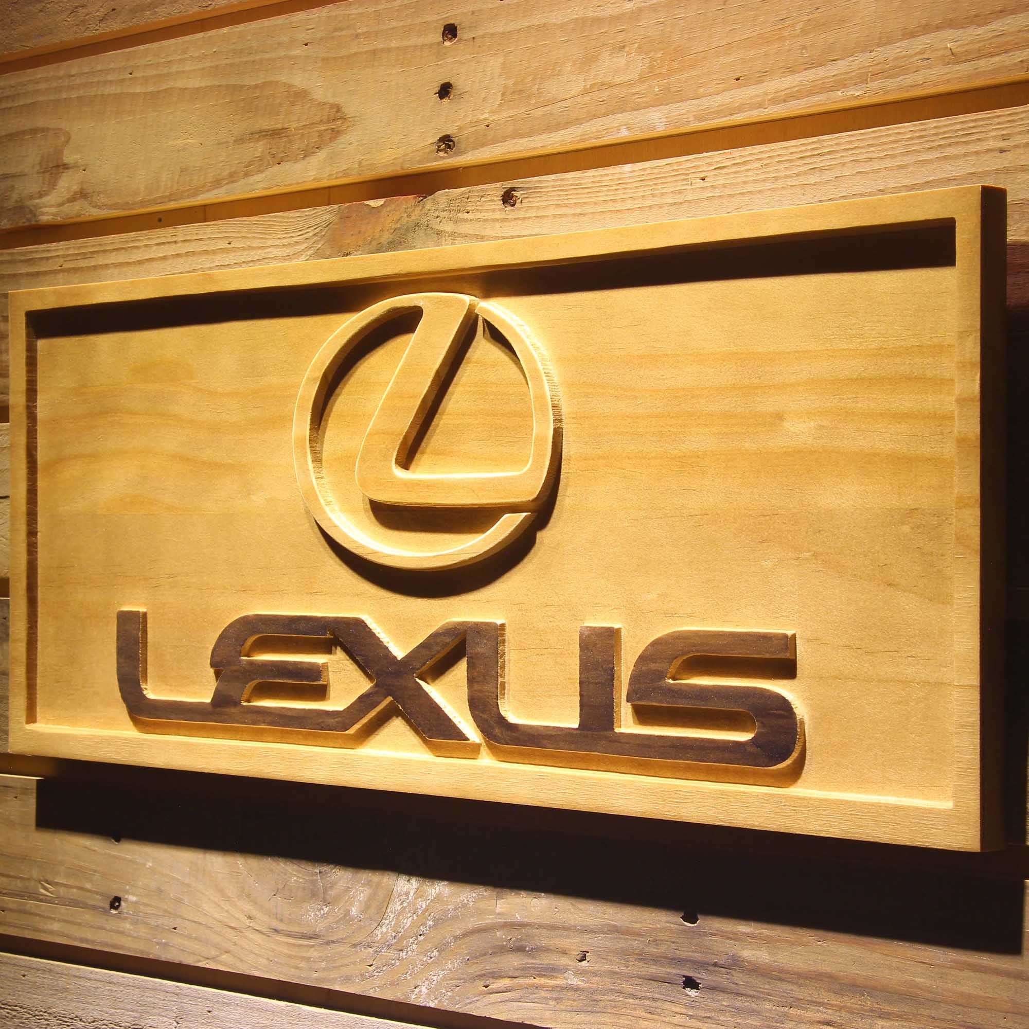 Lexus 3D Wooden Engrave Sign