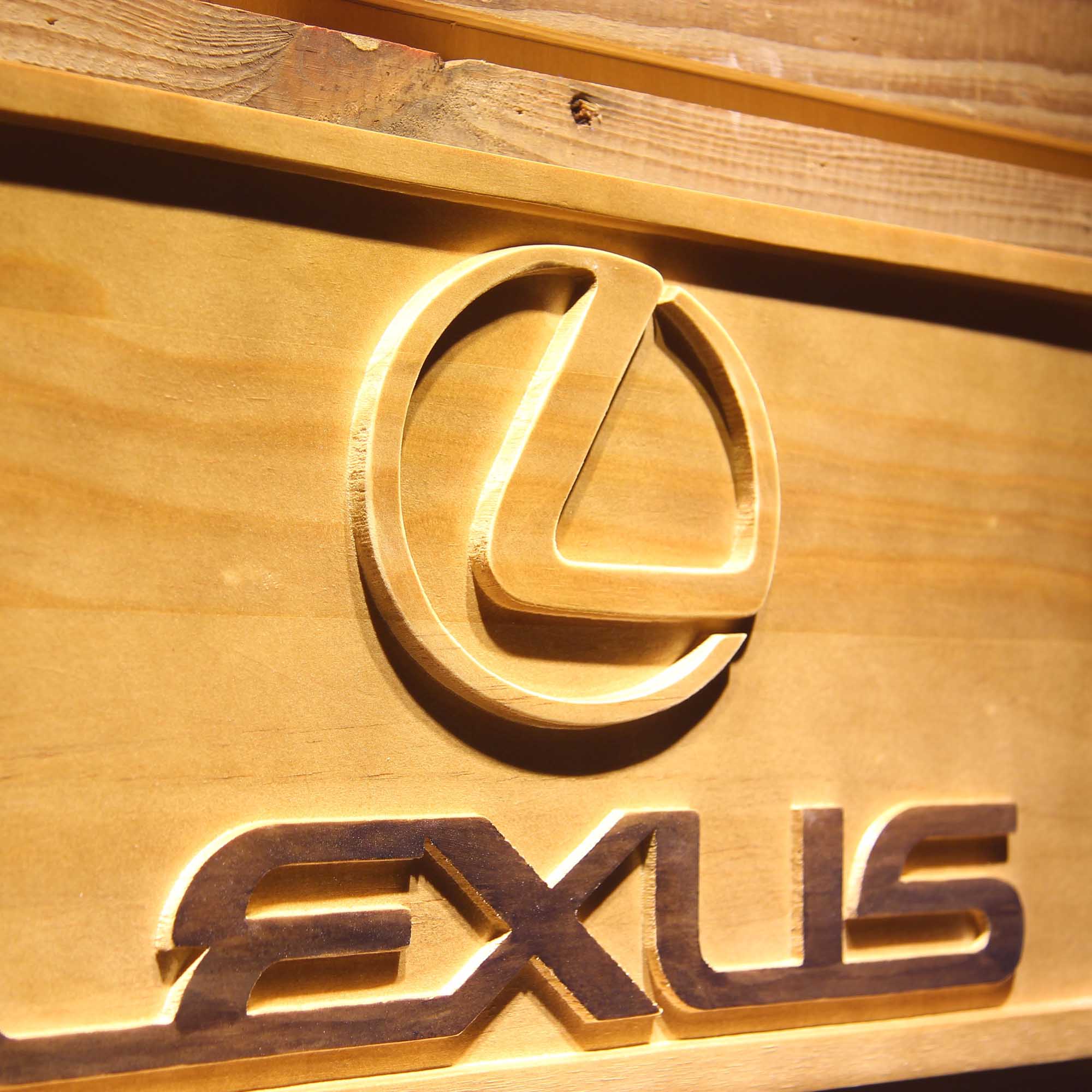 Lexus 3D Wooden Engrave Sign