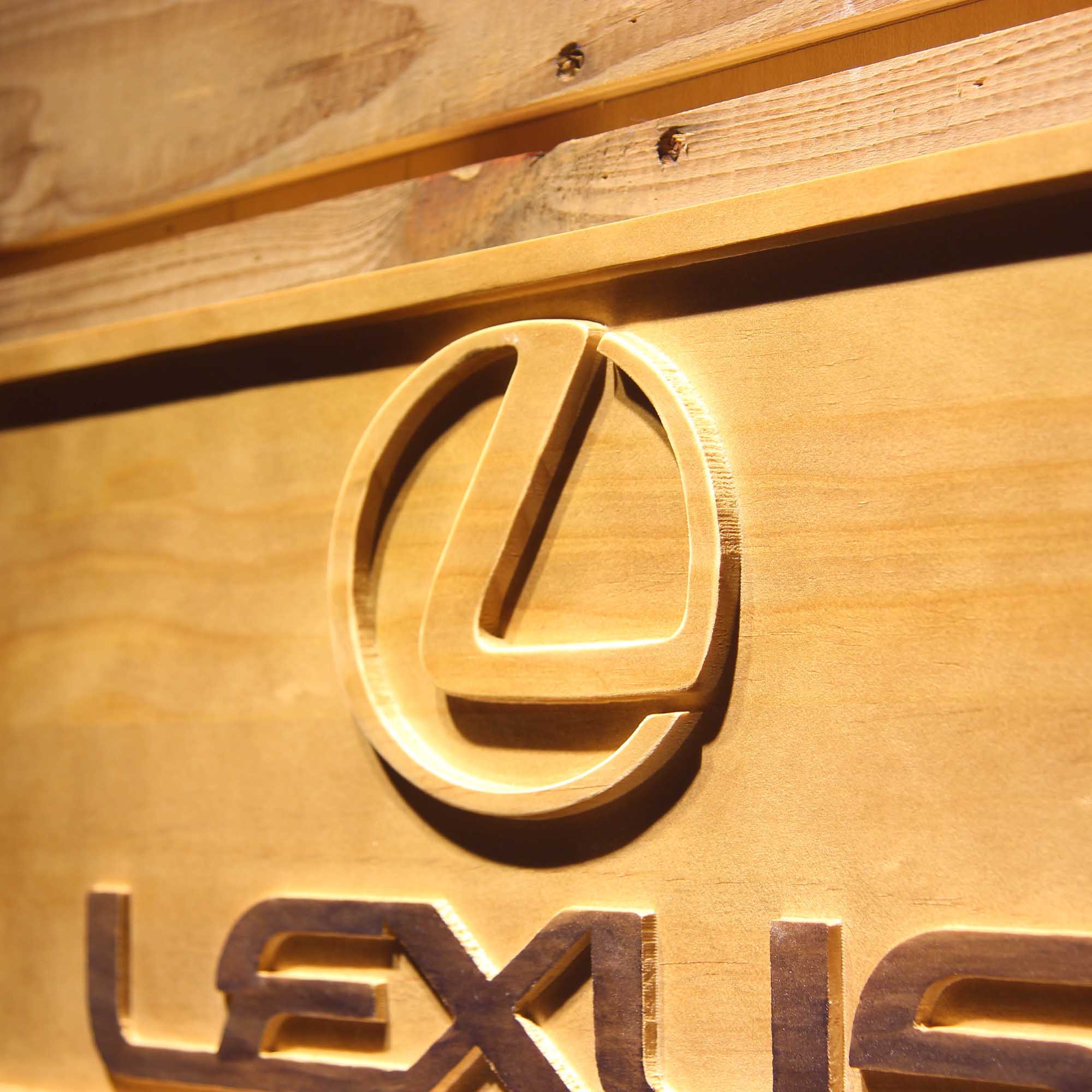 Lexus 3D Wooden Engrave Sign