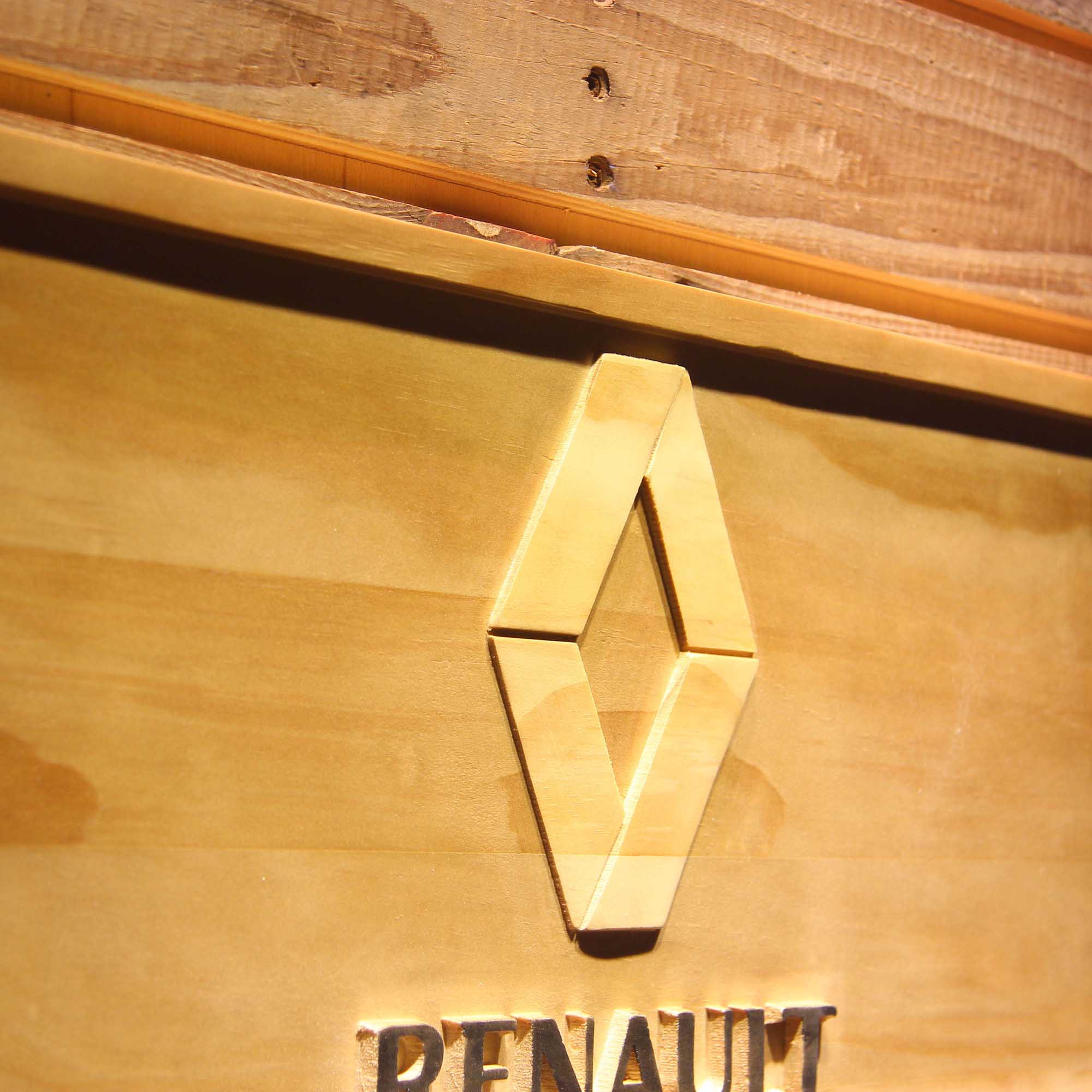 Renault 3D Wooden Engrave Sign