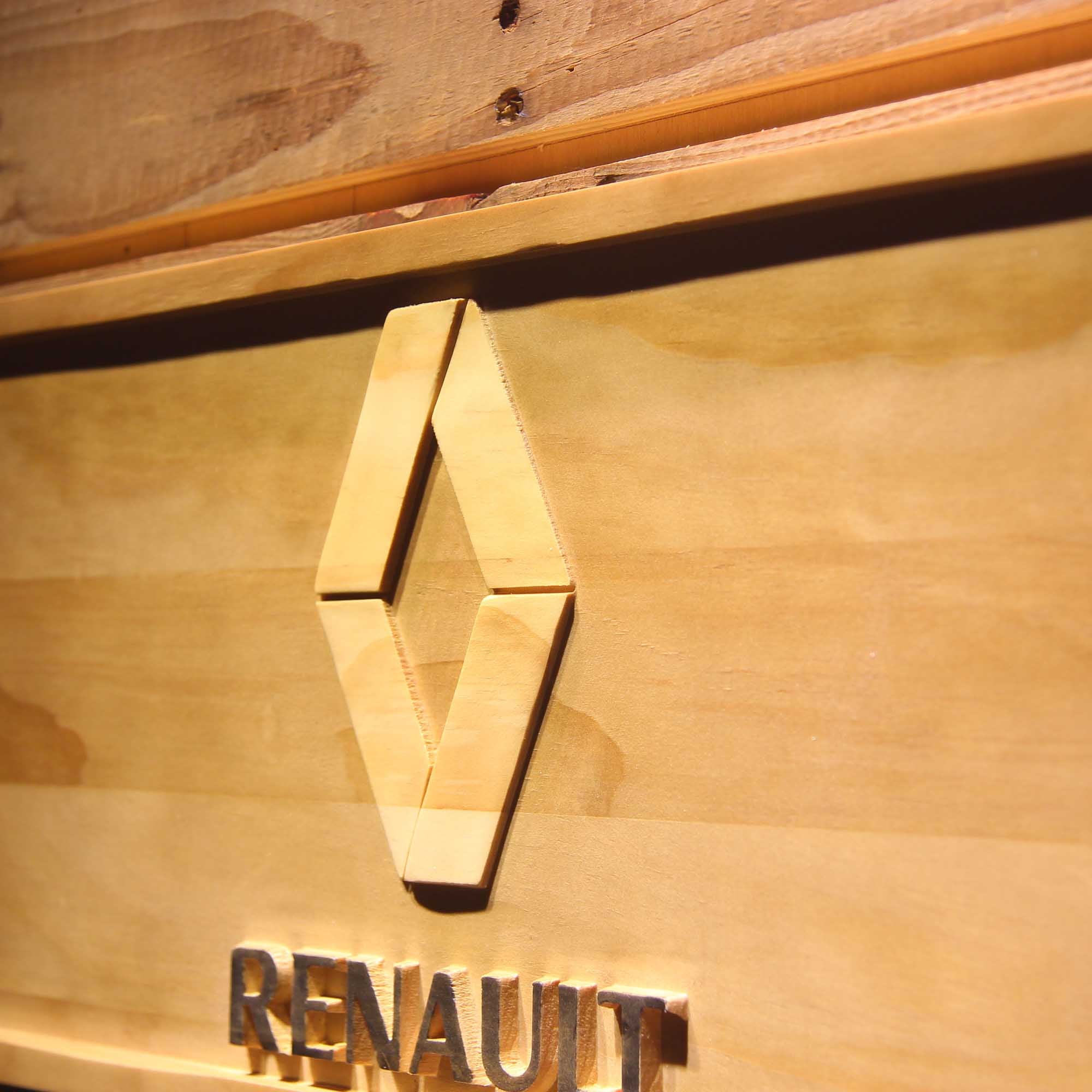 Renault 3D Wooden Engrave Sign