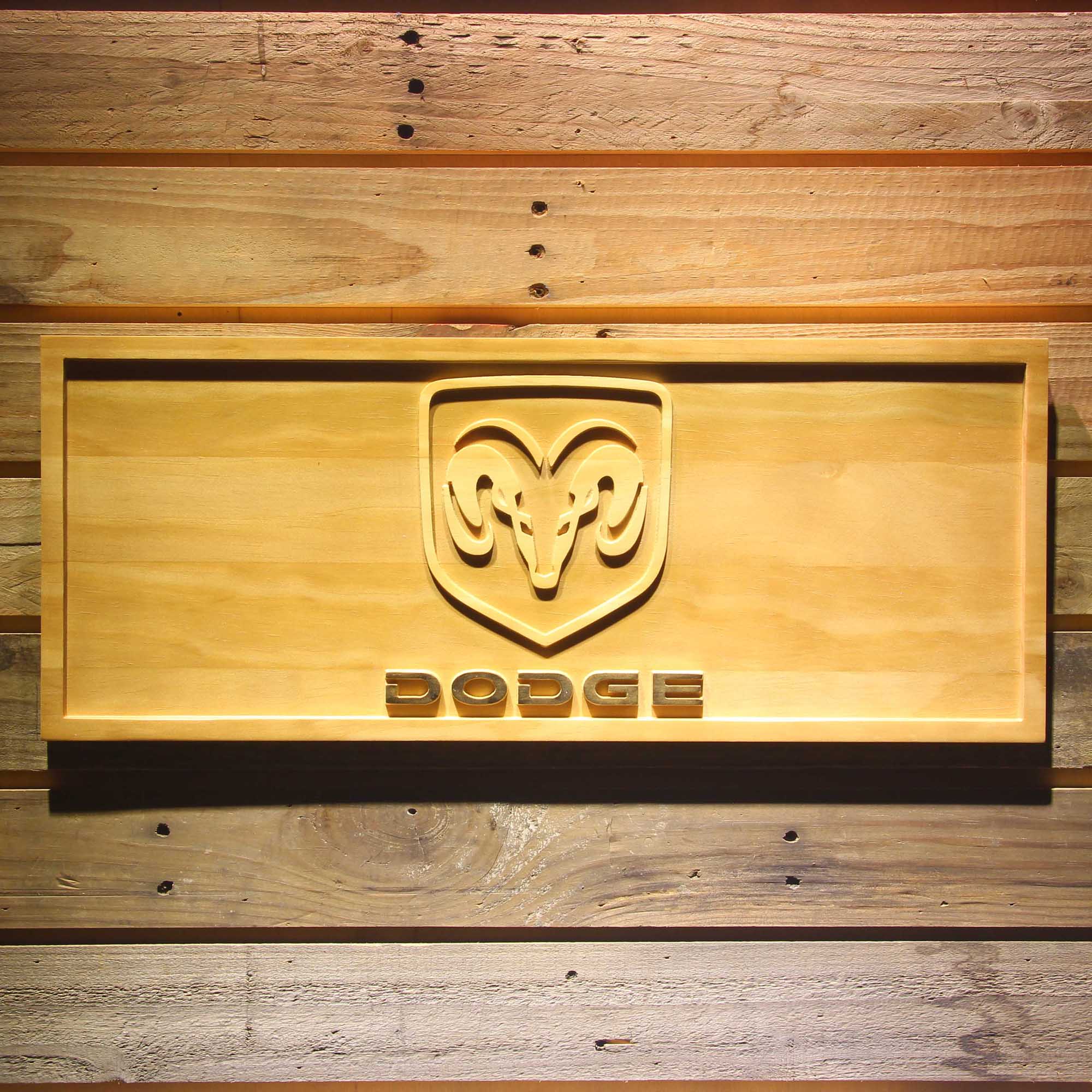 Dodge 3D Wooden Engrave Sign