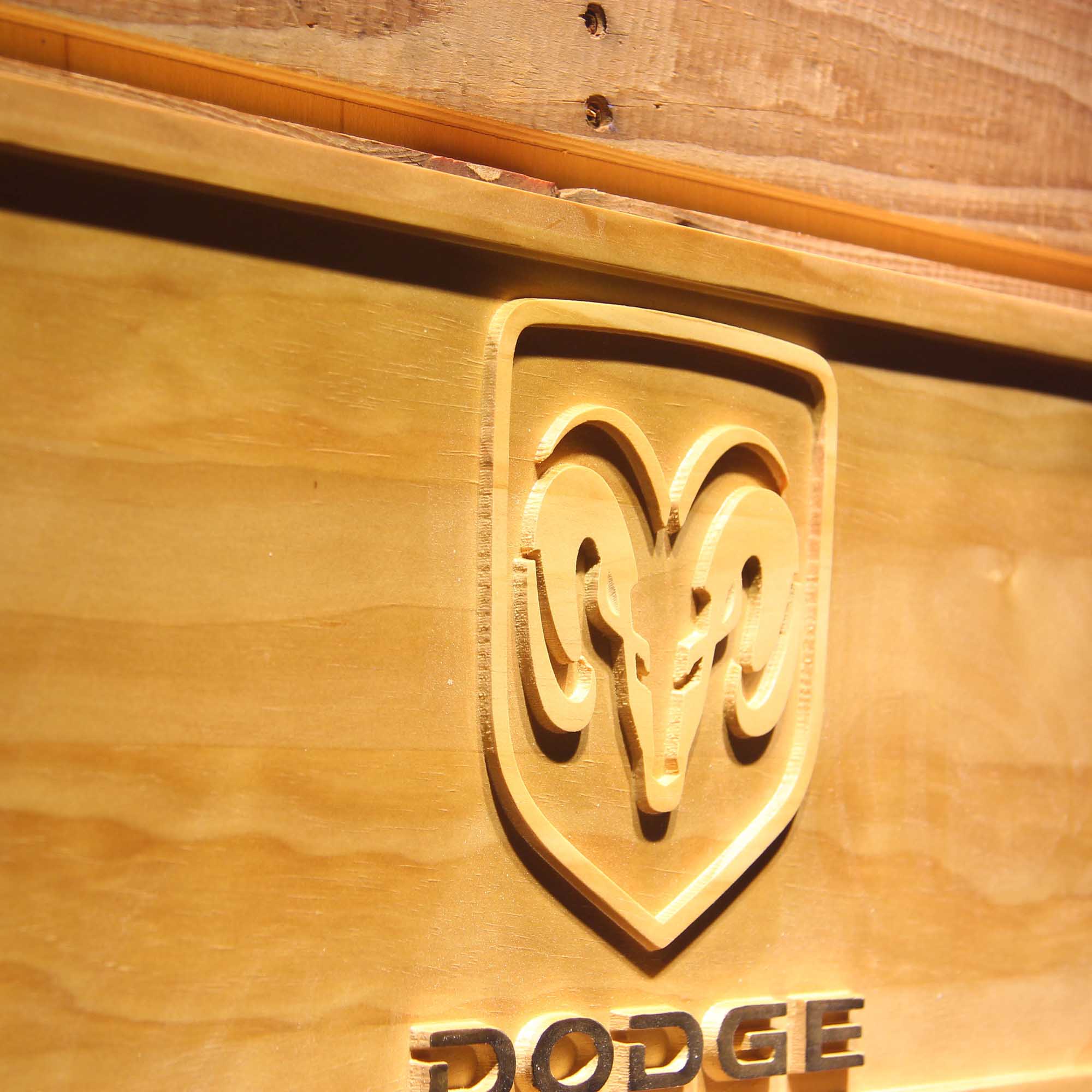 Dodge 3D Wooden Engrave Sign