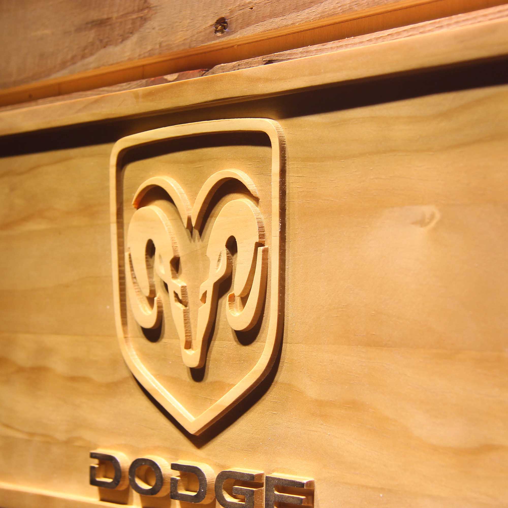 Dodge 3D Wooden Engrave Sign