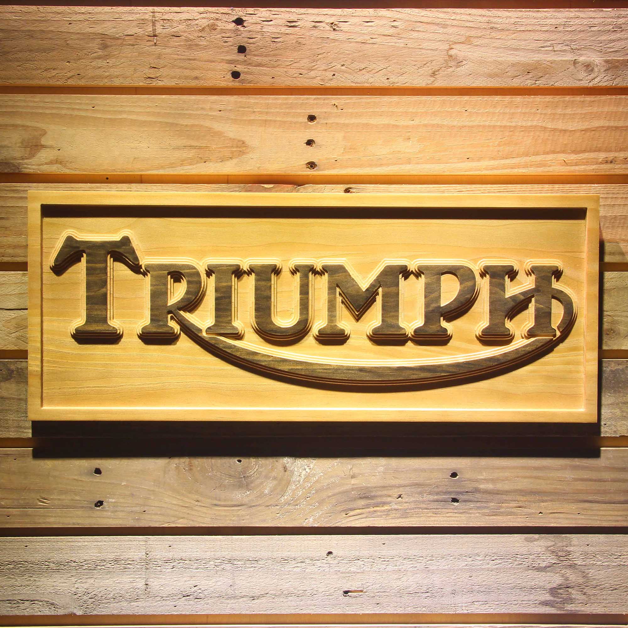 Triumph Car 3D Wooden Engrave Sign