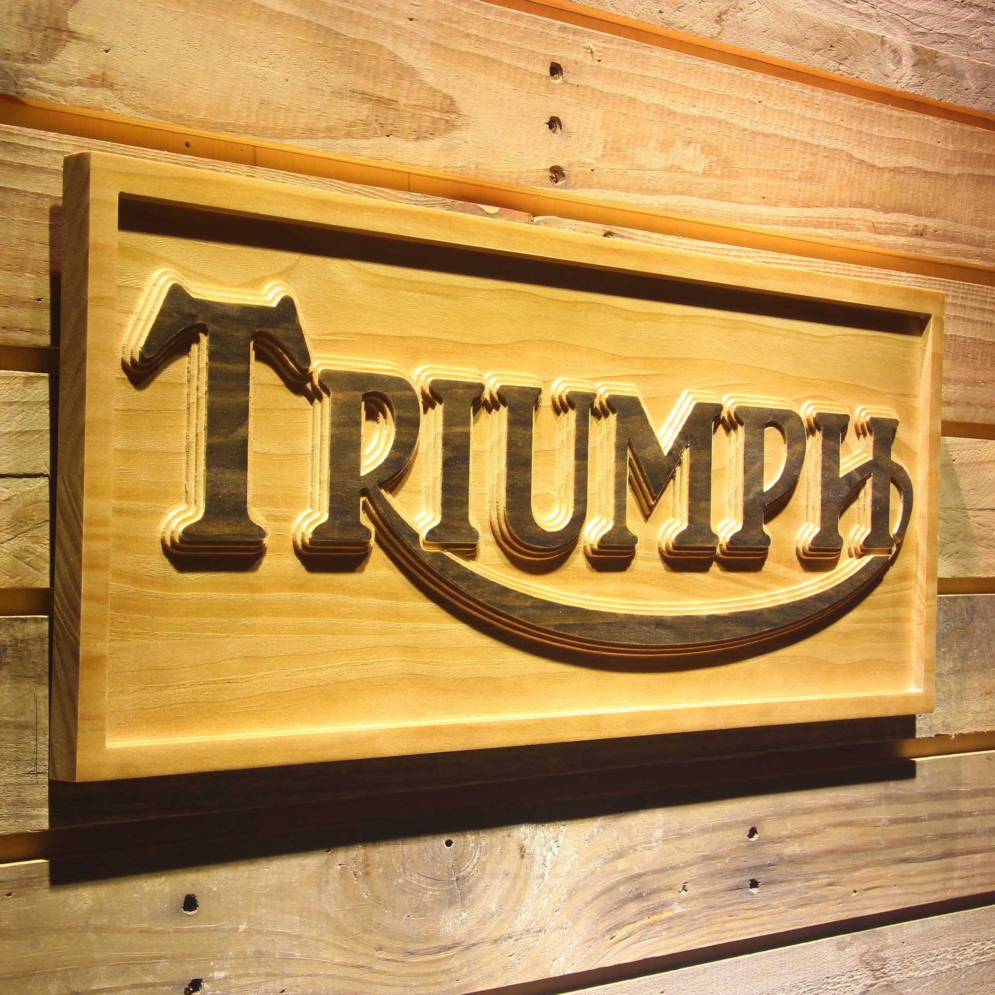 Triumph Car 3D Wooden Engrave Sign