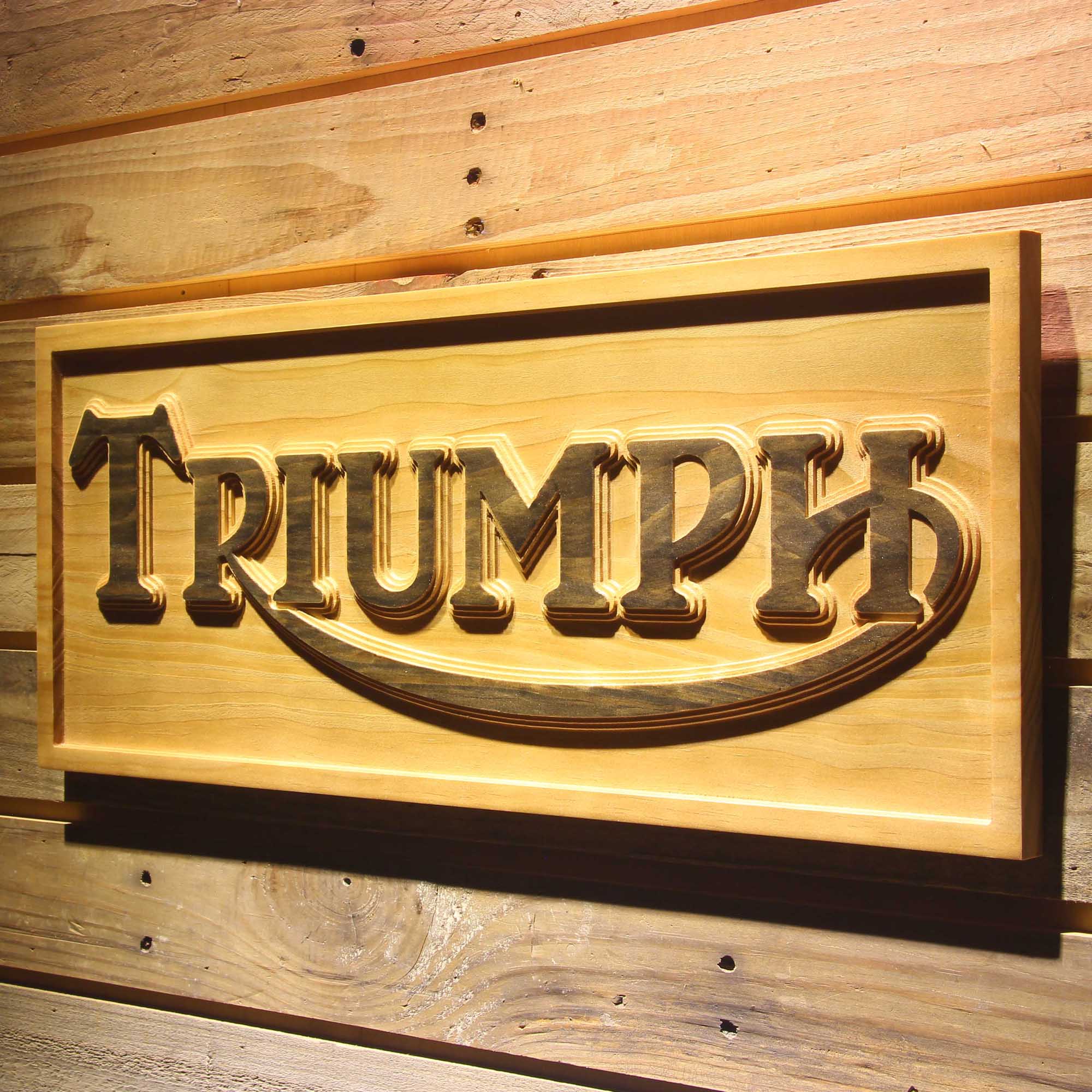 Triumph Car 3D Wooden Engrave Sign