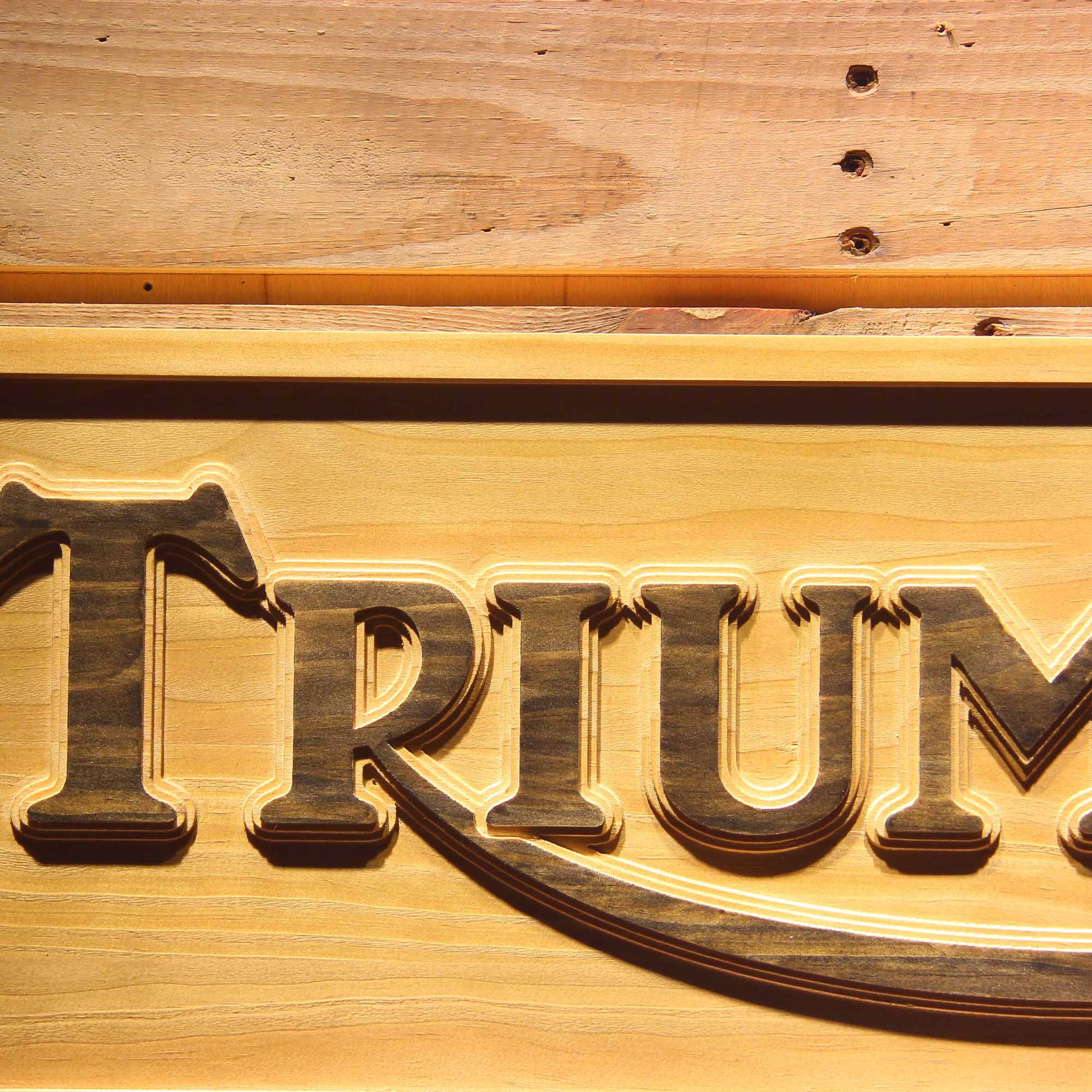 Triumph Car 3D Wooden Engrave Sign