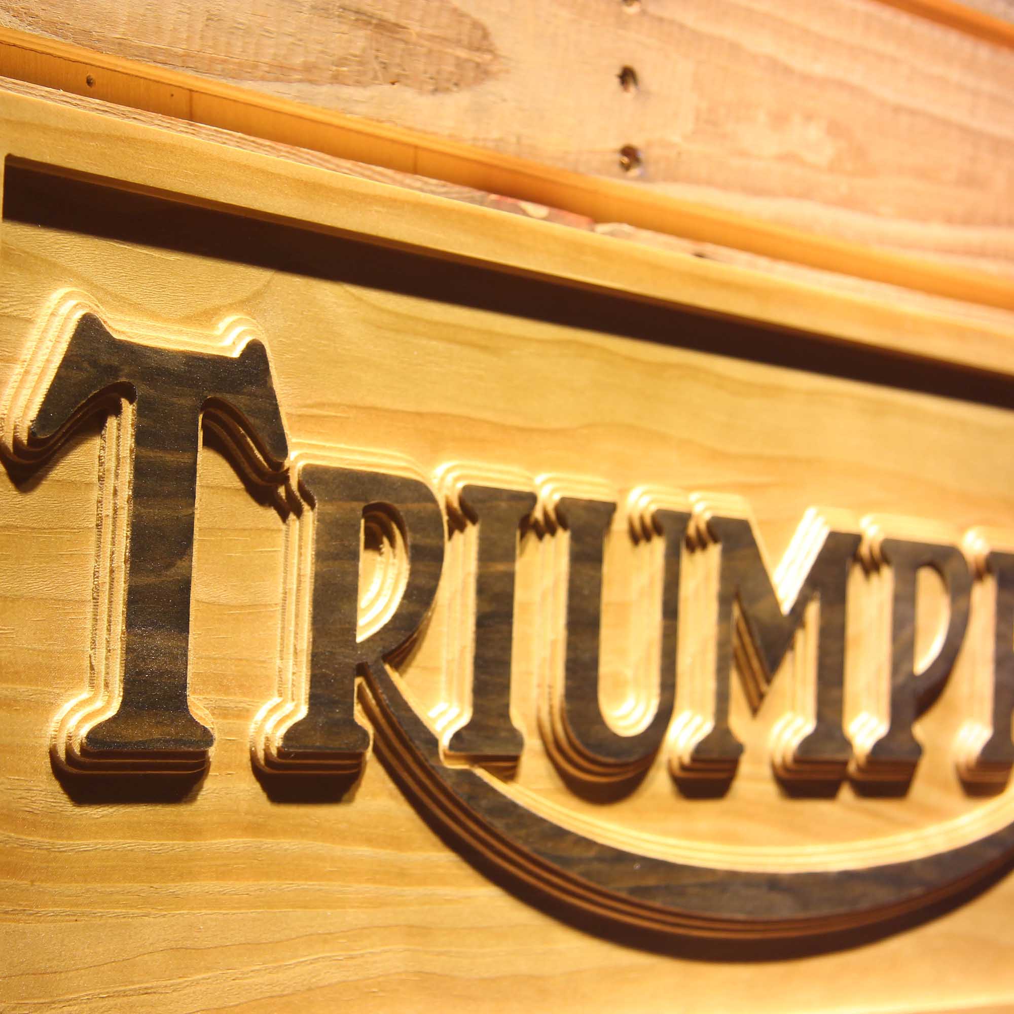 Triumph Car 3D Wooden Engrave Sign