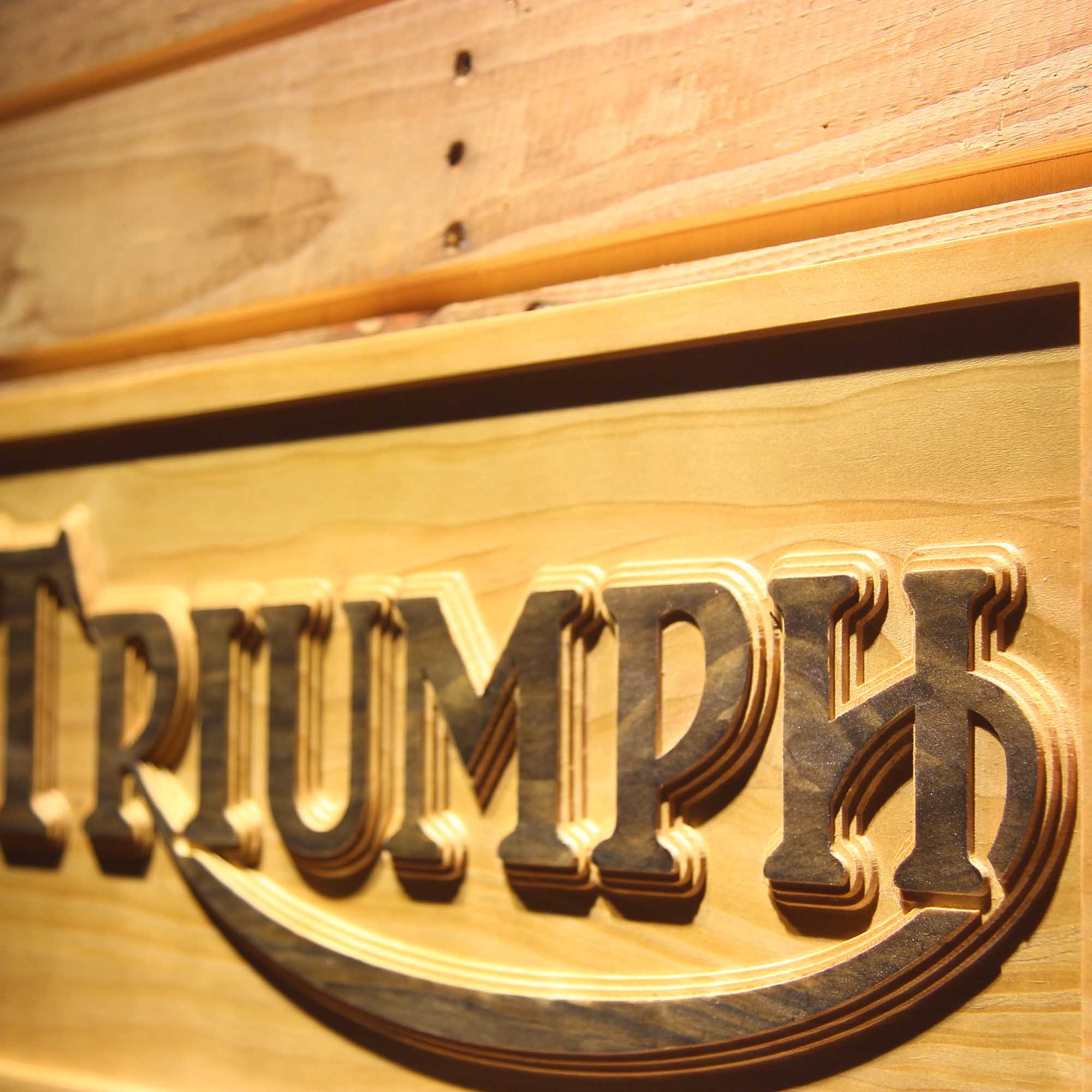 Triumph Car 3D Wooden Engrave Sign