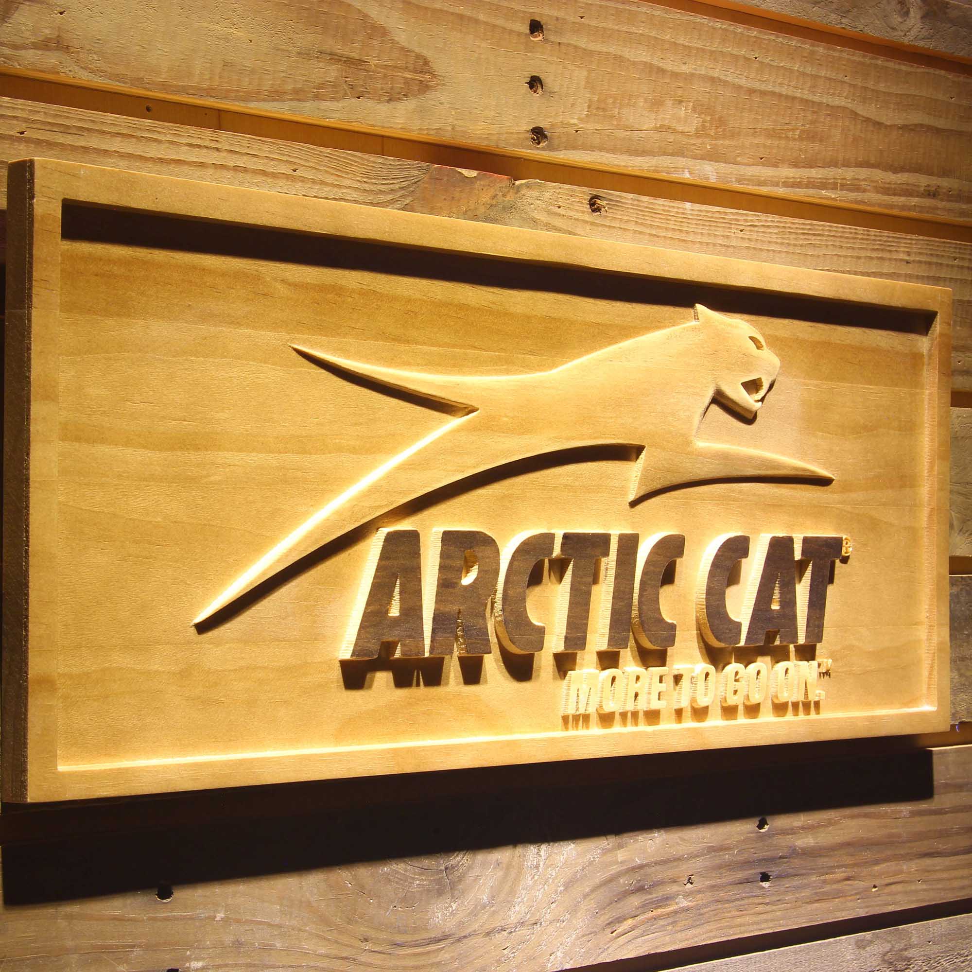 Arctic Cat Snowmobiles 3D Wooden Engrave Sign