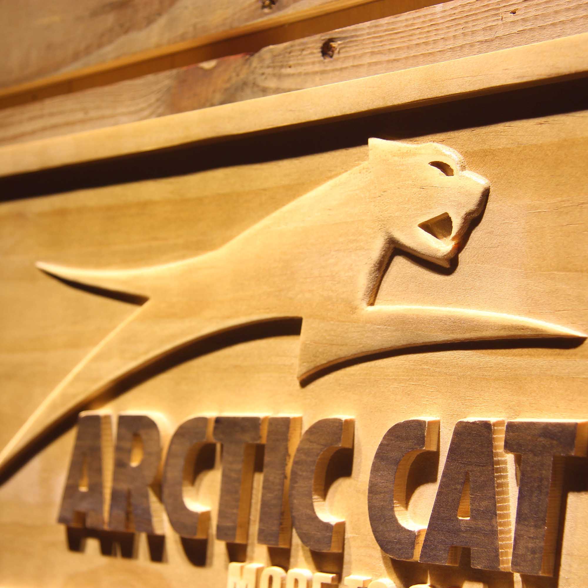 Arctic Cat Snowmobiles 3D Wooden Engrave Sign