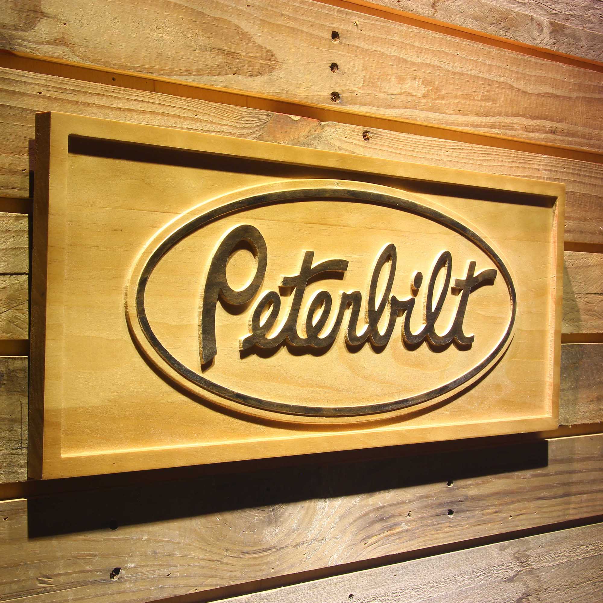 Peterbilt Car 3D Wooden Engrave Sign