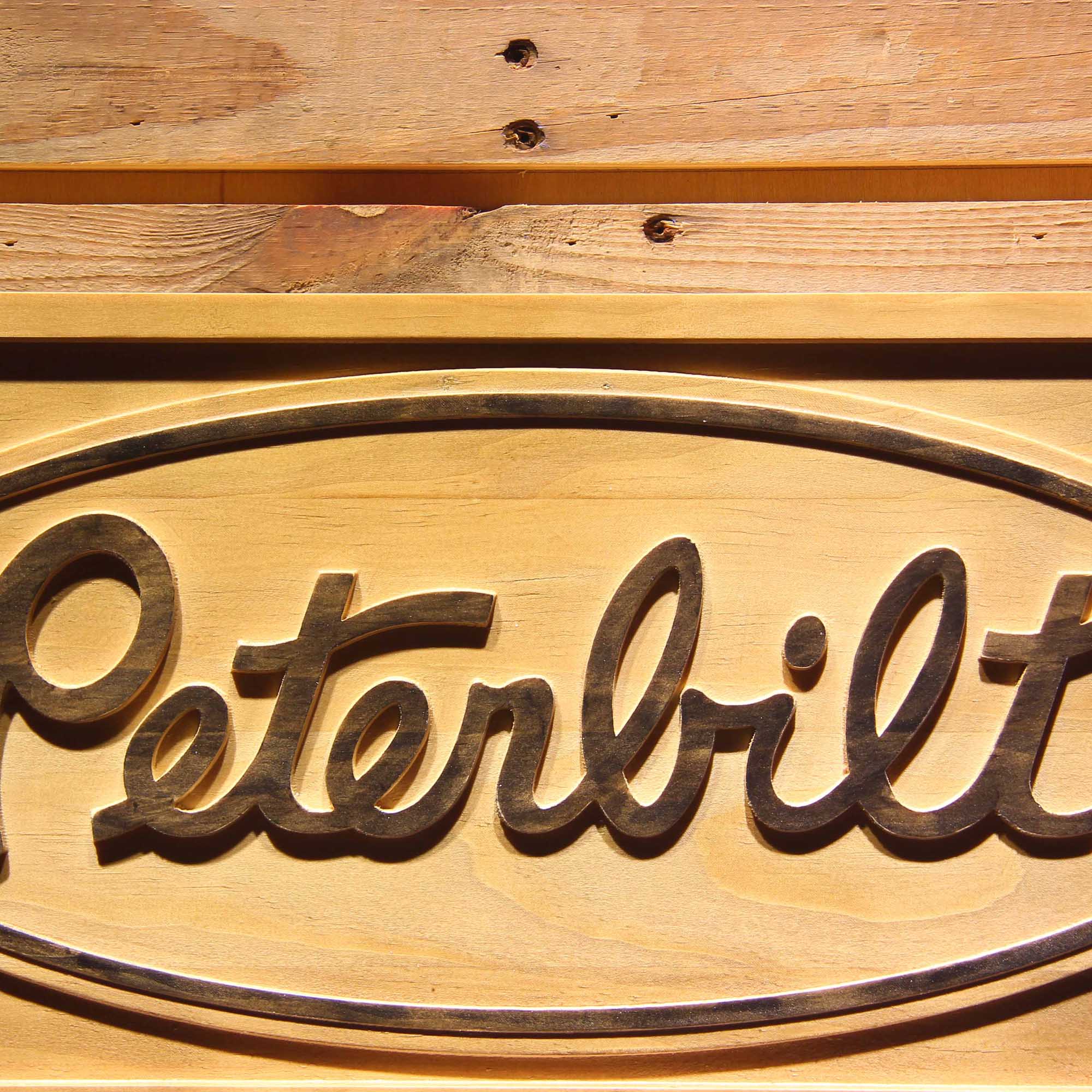 Peterbilt Car 3D Wooden Engrave Sign