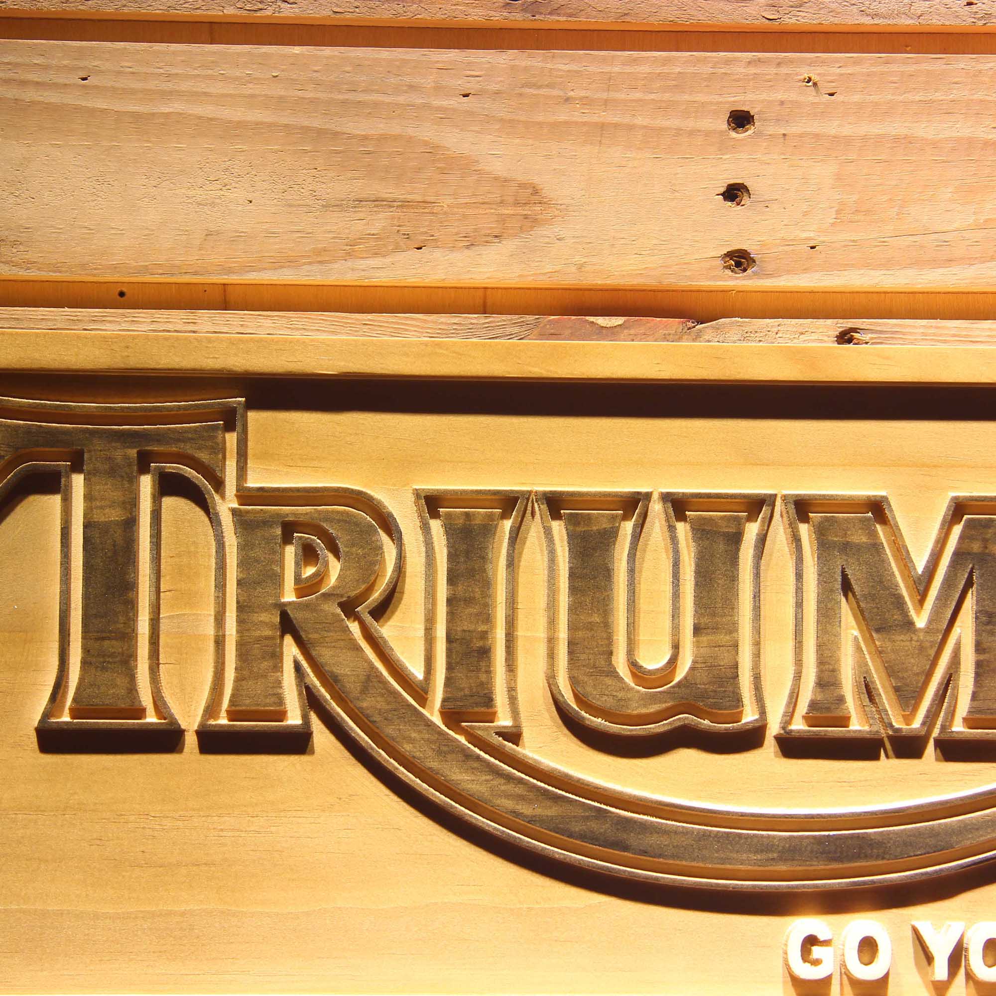 Triumph Go Your Own Way 3D Wooden Engrave Sign