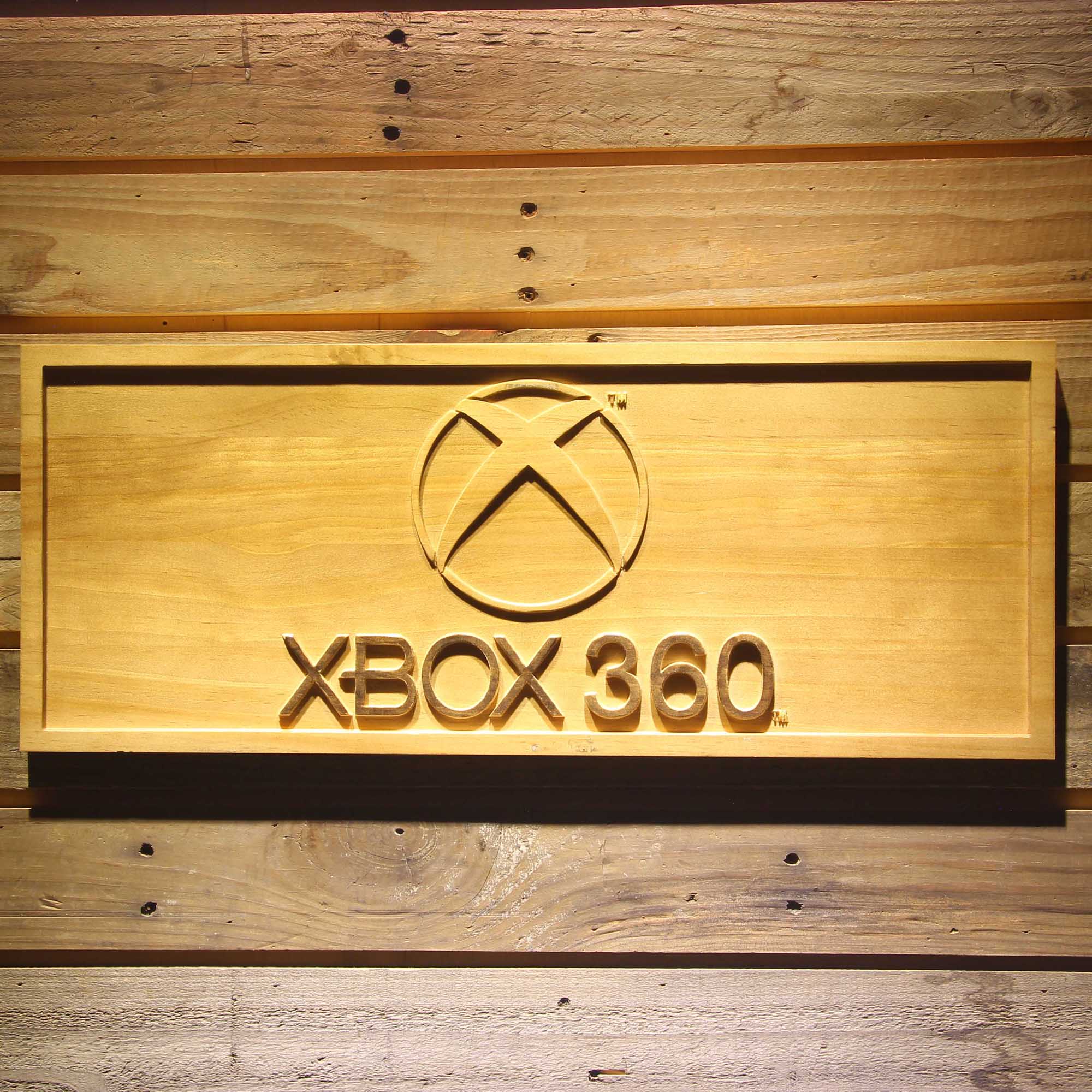 Xbox 360 Game Room 3D Wooden Engrave Sign