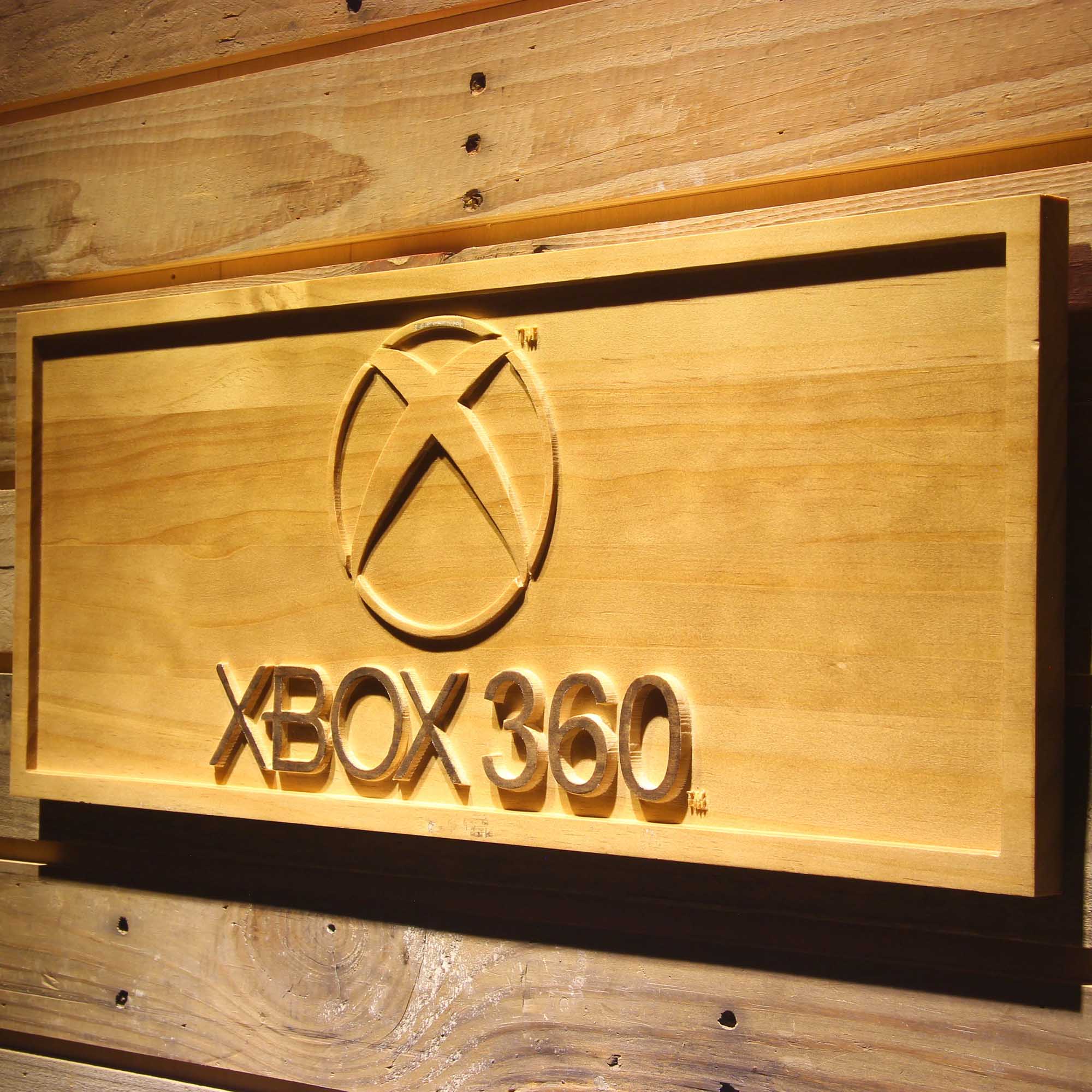 Xbox 360 Game Room 3D Wooden Engrave Sign