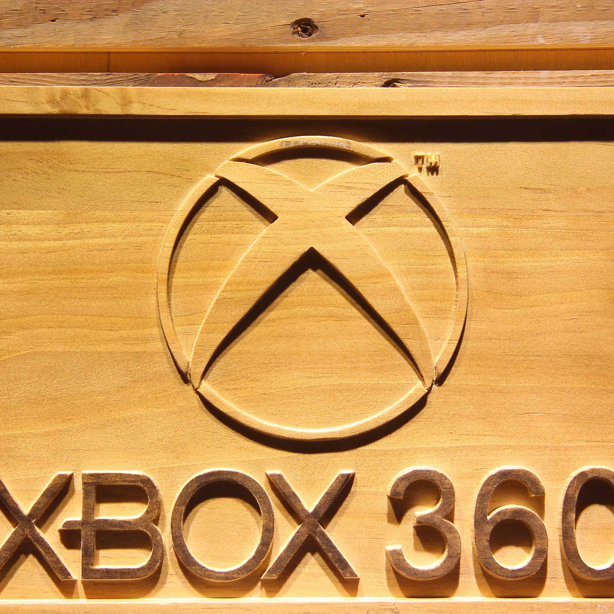 Xbox 360 Game Room 3D Wooden Engrave Sign