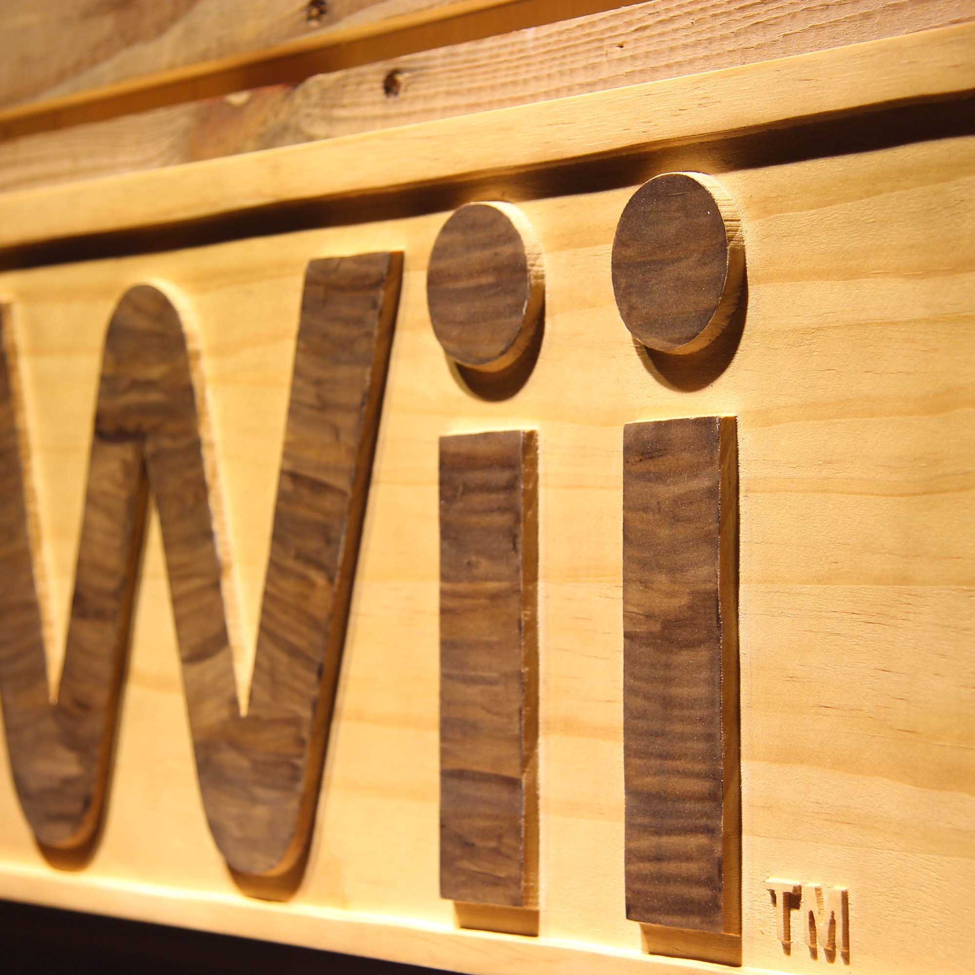 Wii Game Room 3D Wooden Engrave Sign