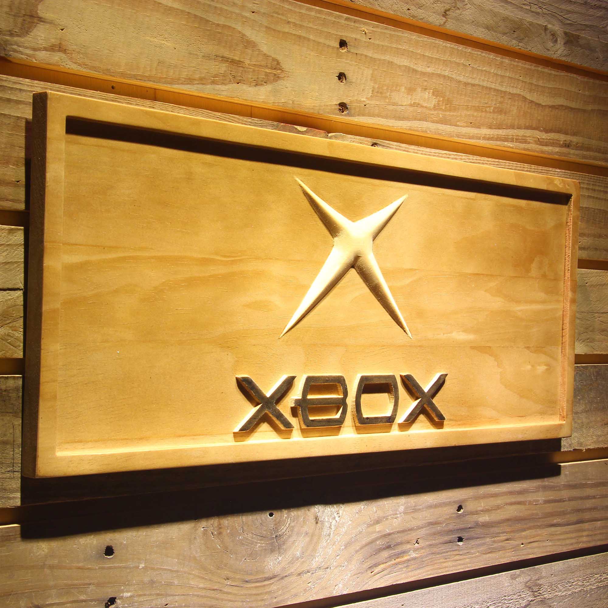 Xbox Game Room 3D Wooden Engrave Sign