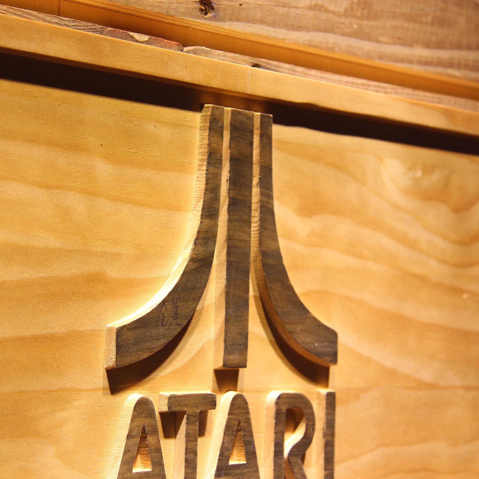 Atari PC Game 3D Wooden Engrave Sign