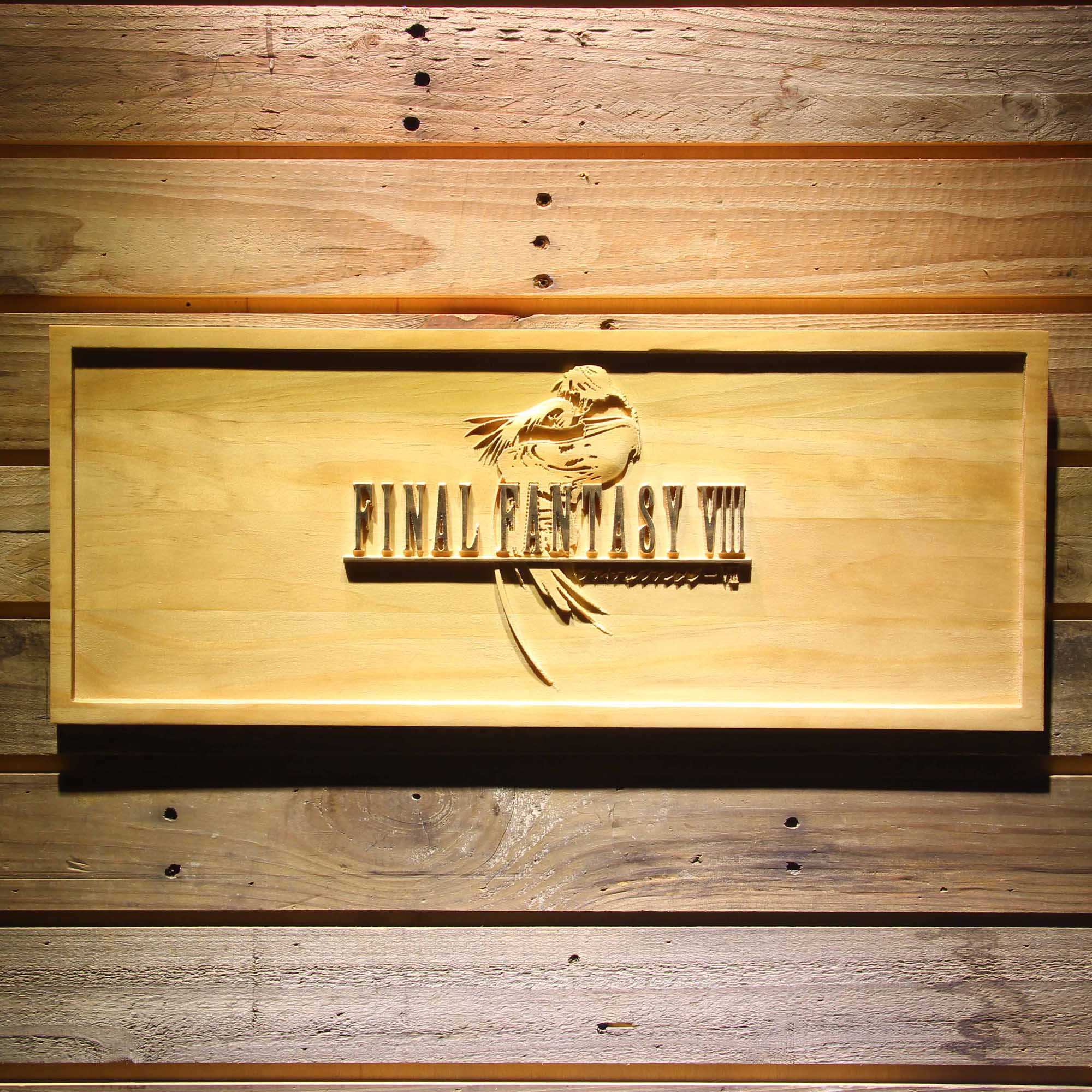 Final Fantasy VIII FF8 PS2 3D Wooden Engrave Sign