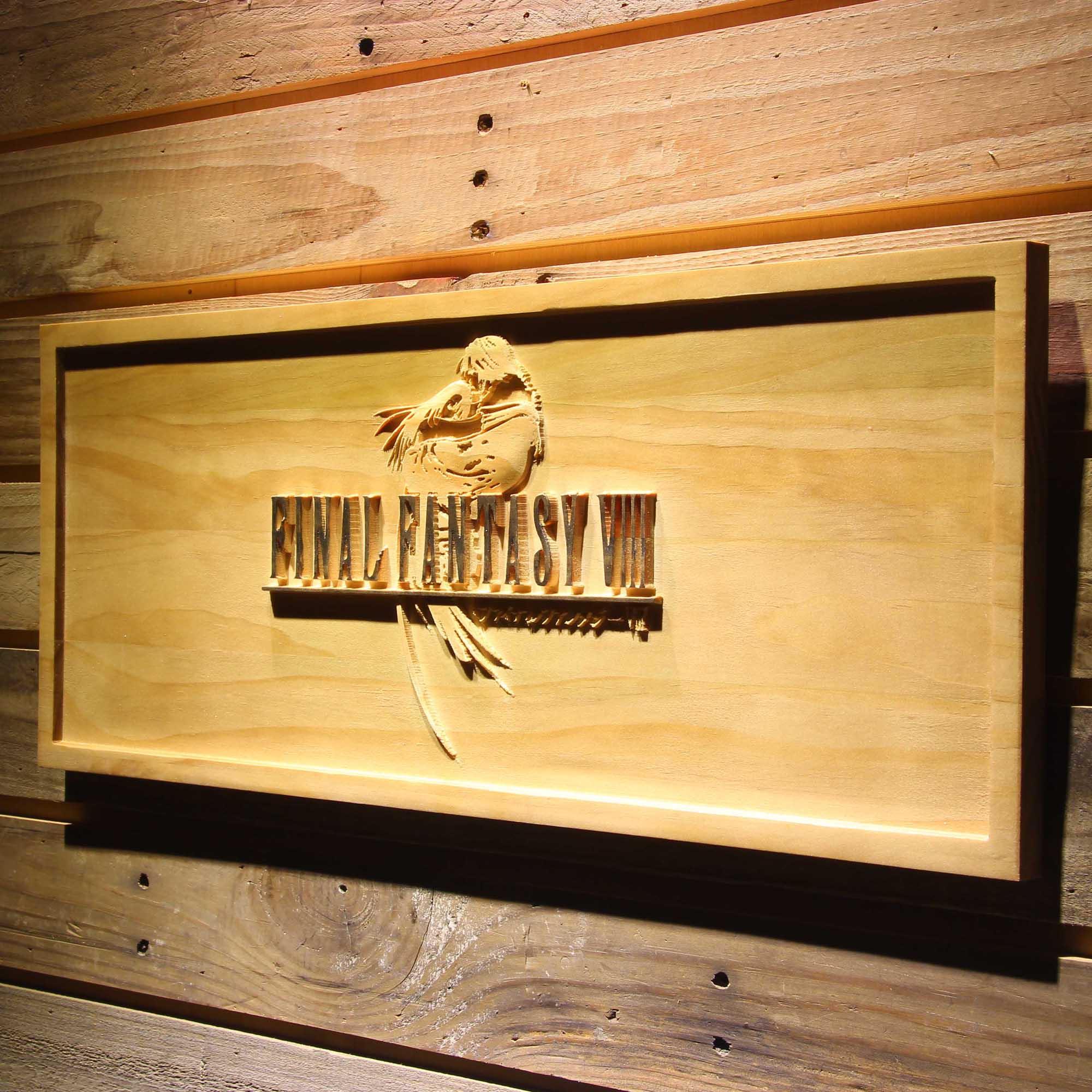 Final Fantasy VIII FF8 PS2 3D Wooden Engrave Sign