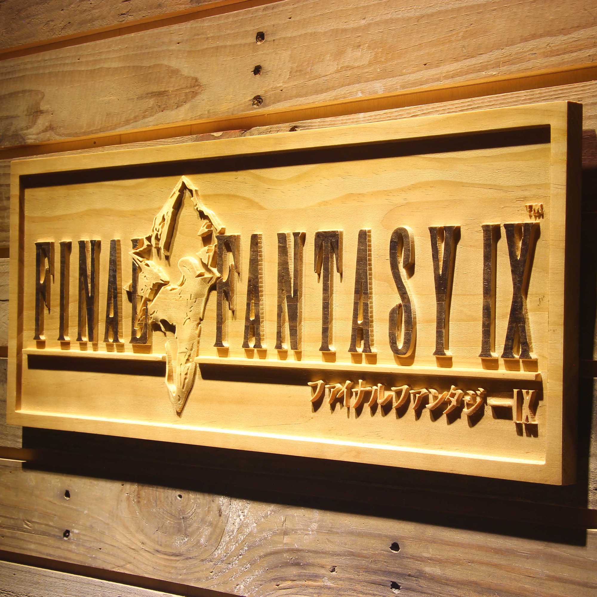 Final Fantasy IX TV Game 3D Wooden Engrave Sign