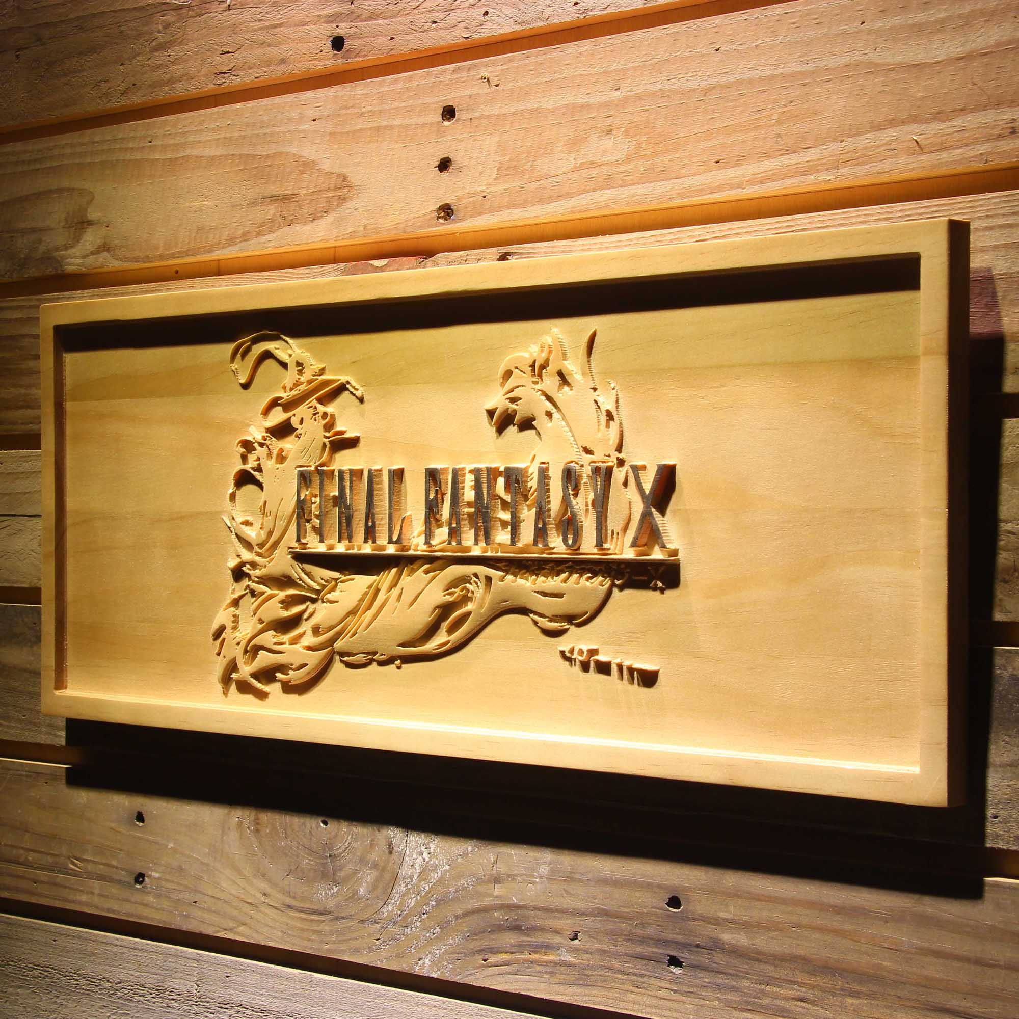 Final Fantasy X FF10 3D Wooden Engrave Sign