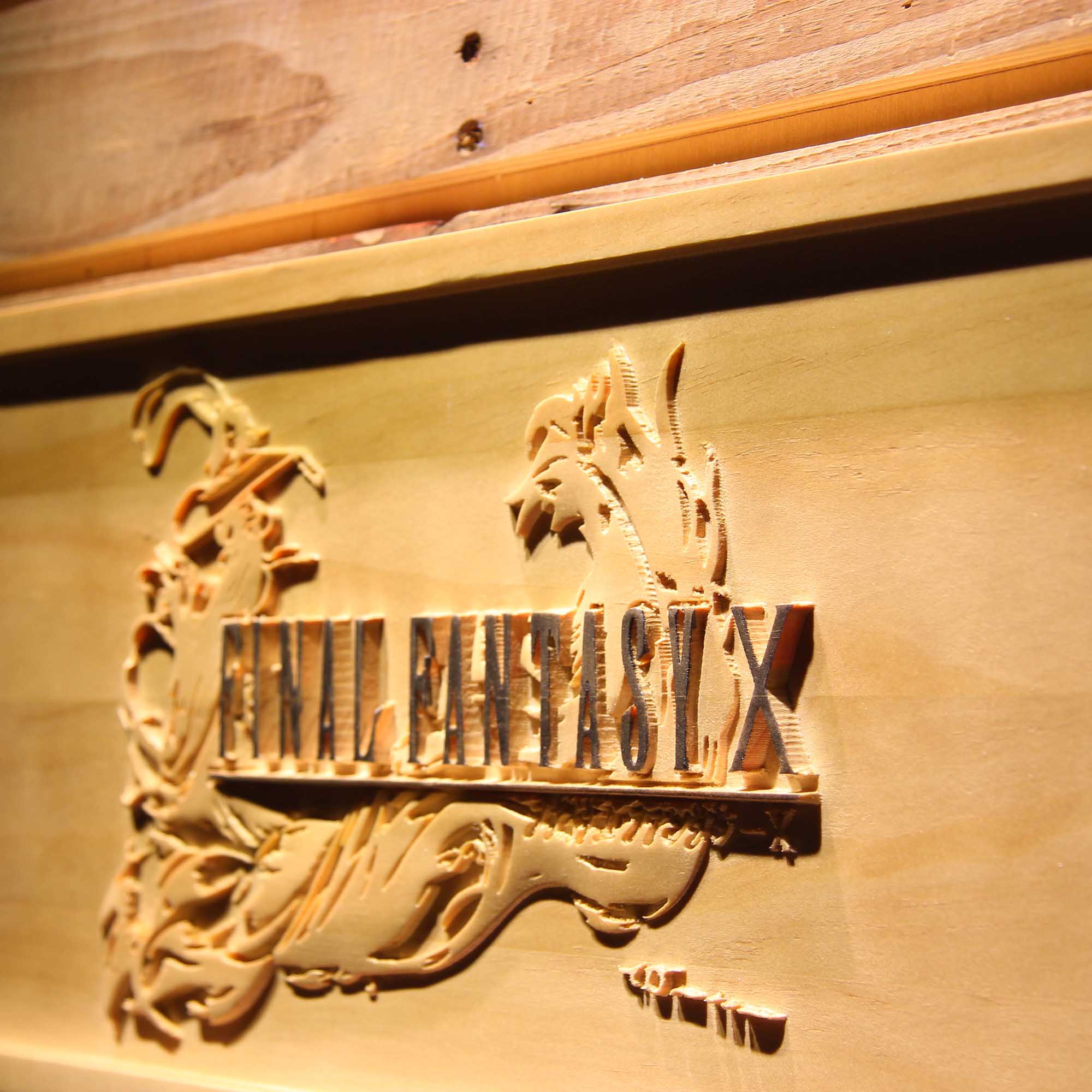 Final Fantasy X FF10 3D Wooden Engrave Sign