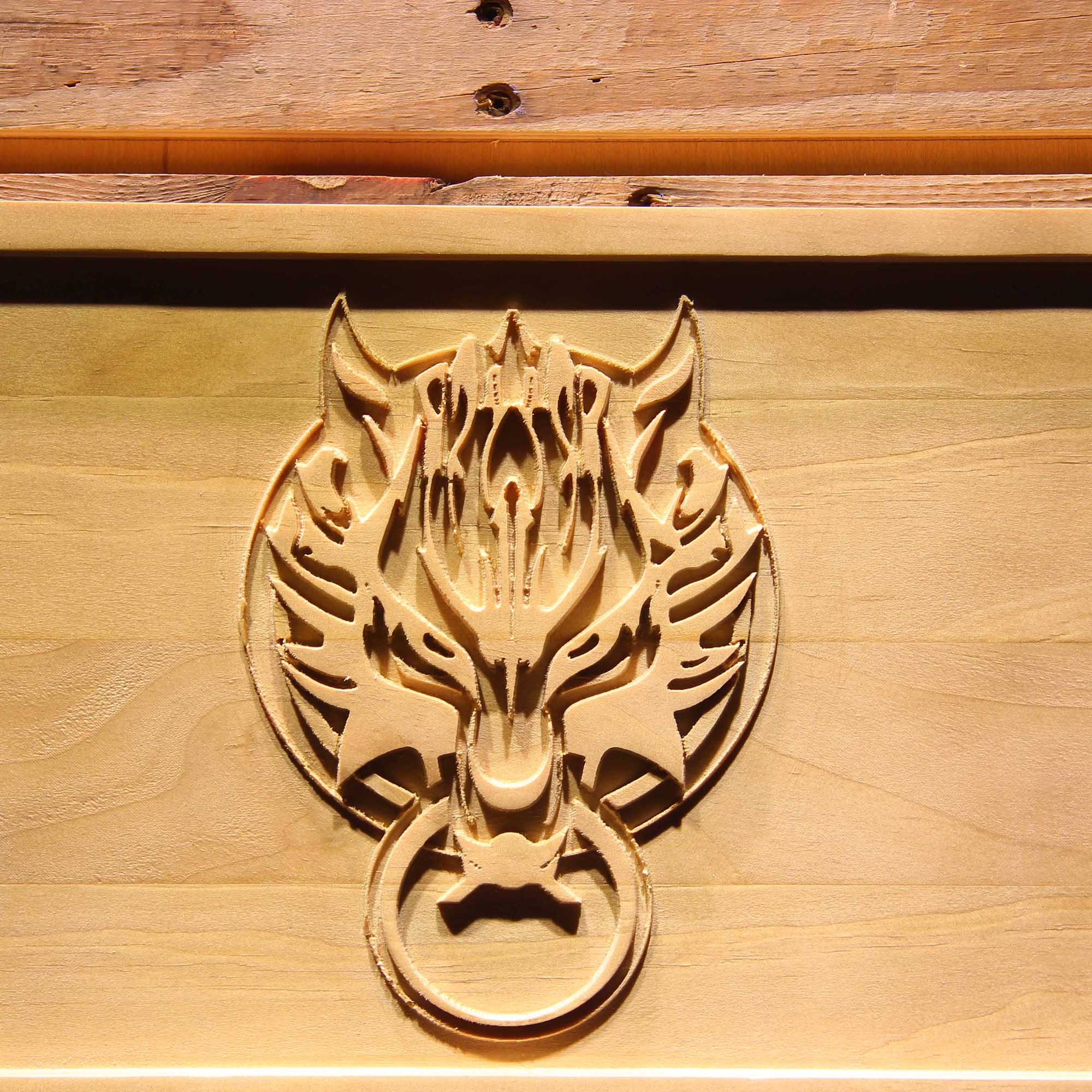 Final Fantasy VII 7 Cloudy Wolf 3D Wooden Engrave Sign