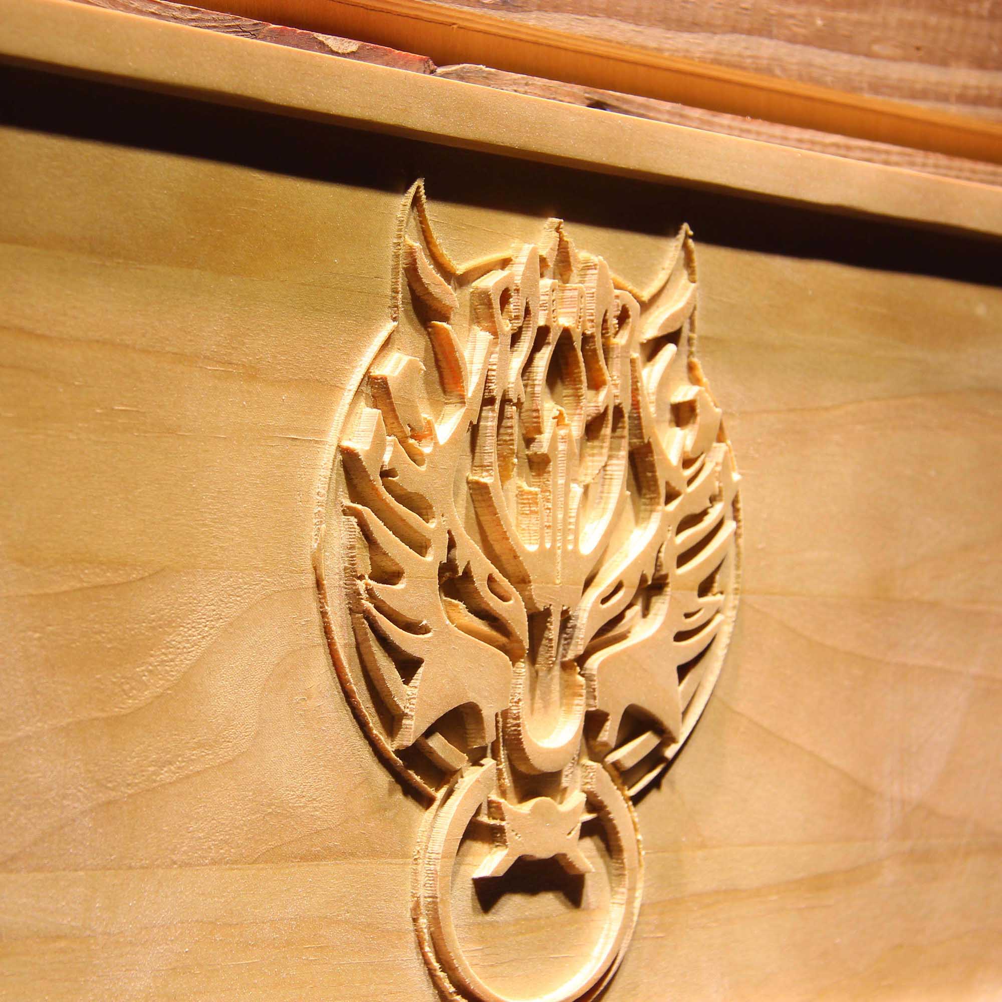 Final Fantasy VII 7 Cloudy Wolf 3D Wooden Engrave Sign