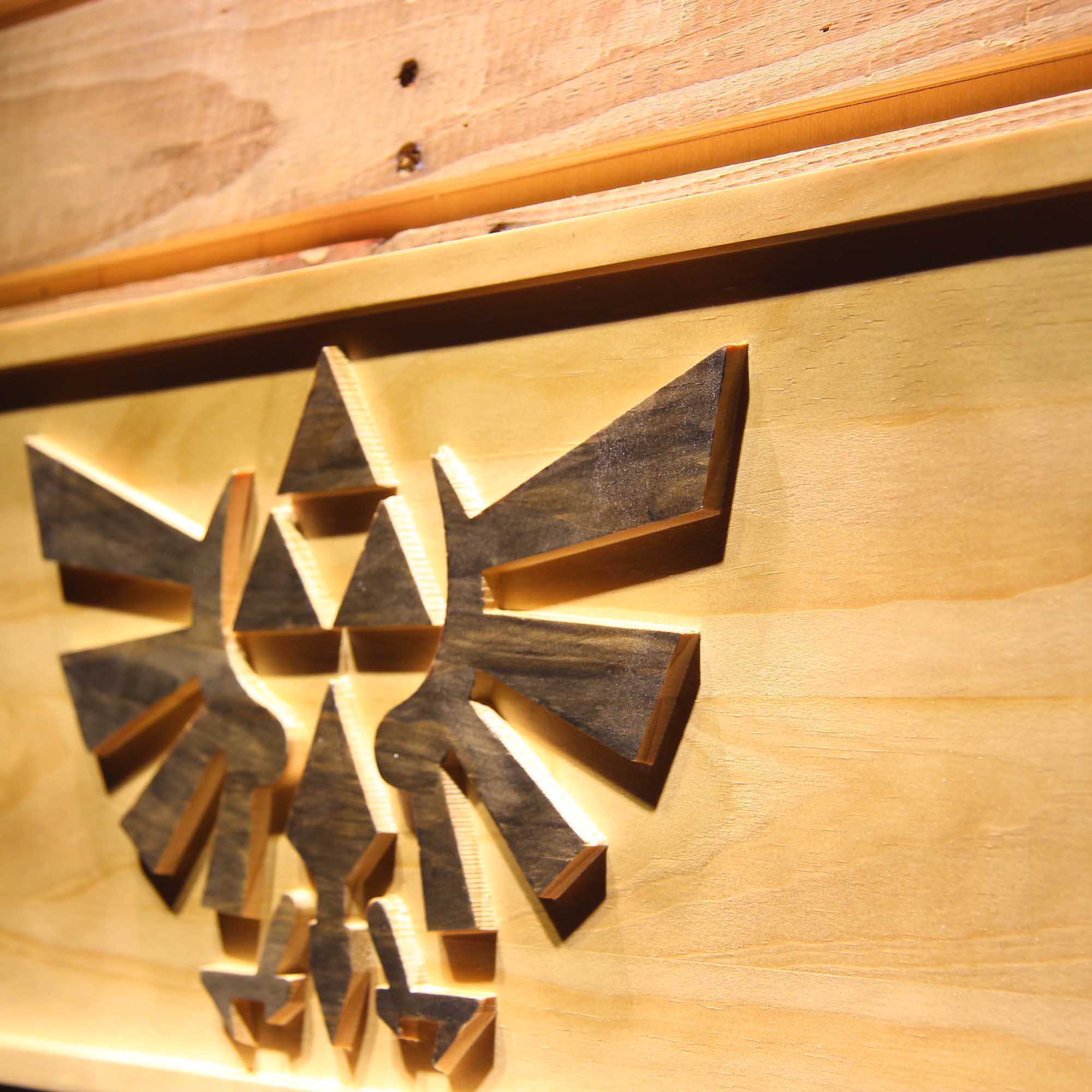 The Legend of Zelda Triforce Game 3D Wooden Engrave Sign