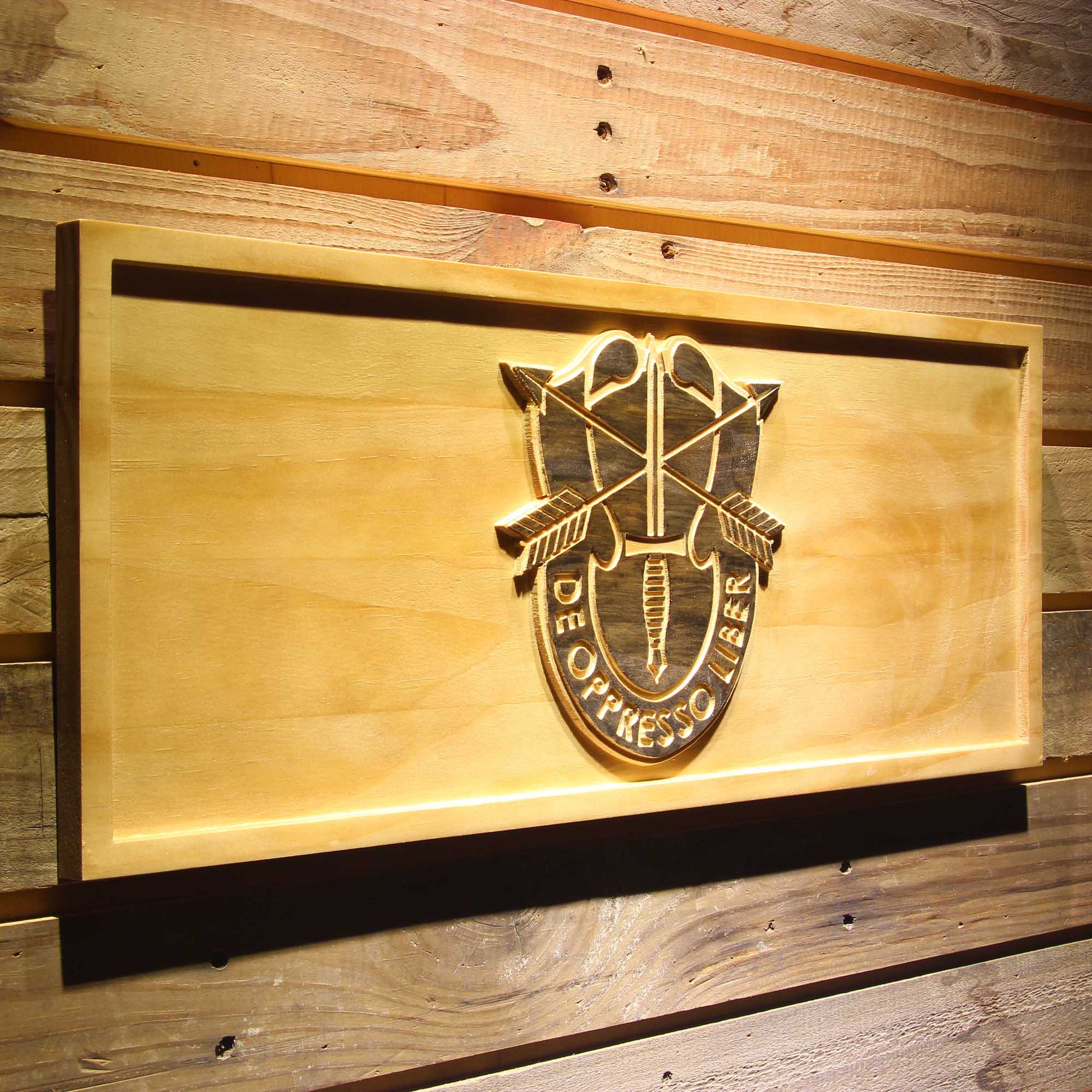 USASFC US Army Special Forces 3D Wooden Engrave Sign