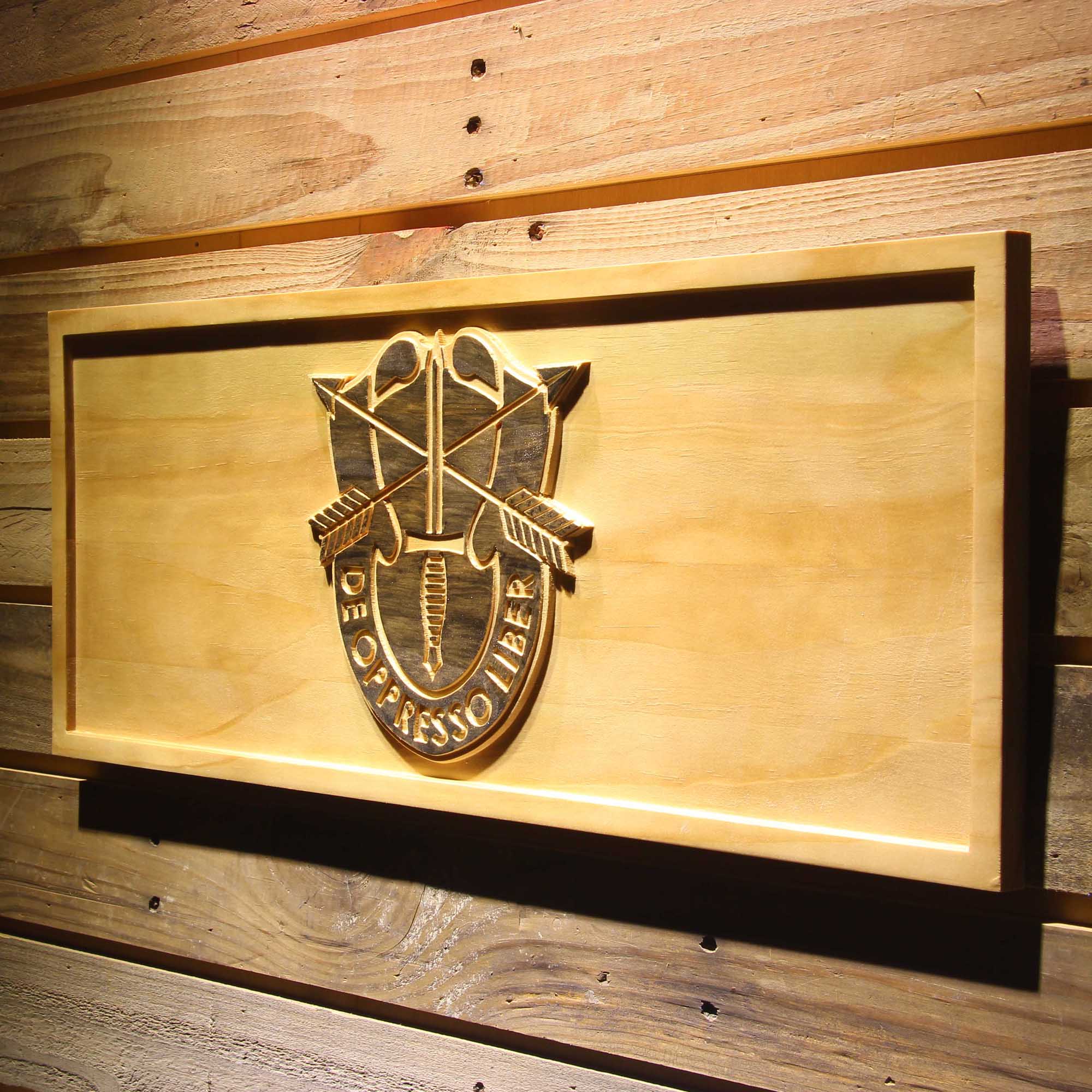 USASFC US Army Special Forces 3D Wooden Engrave Sign